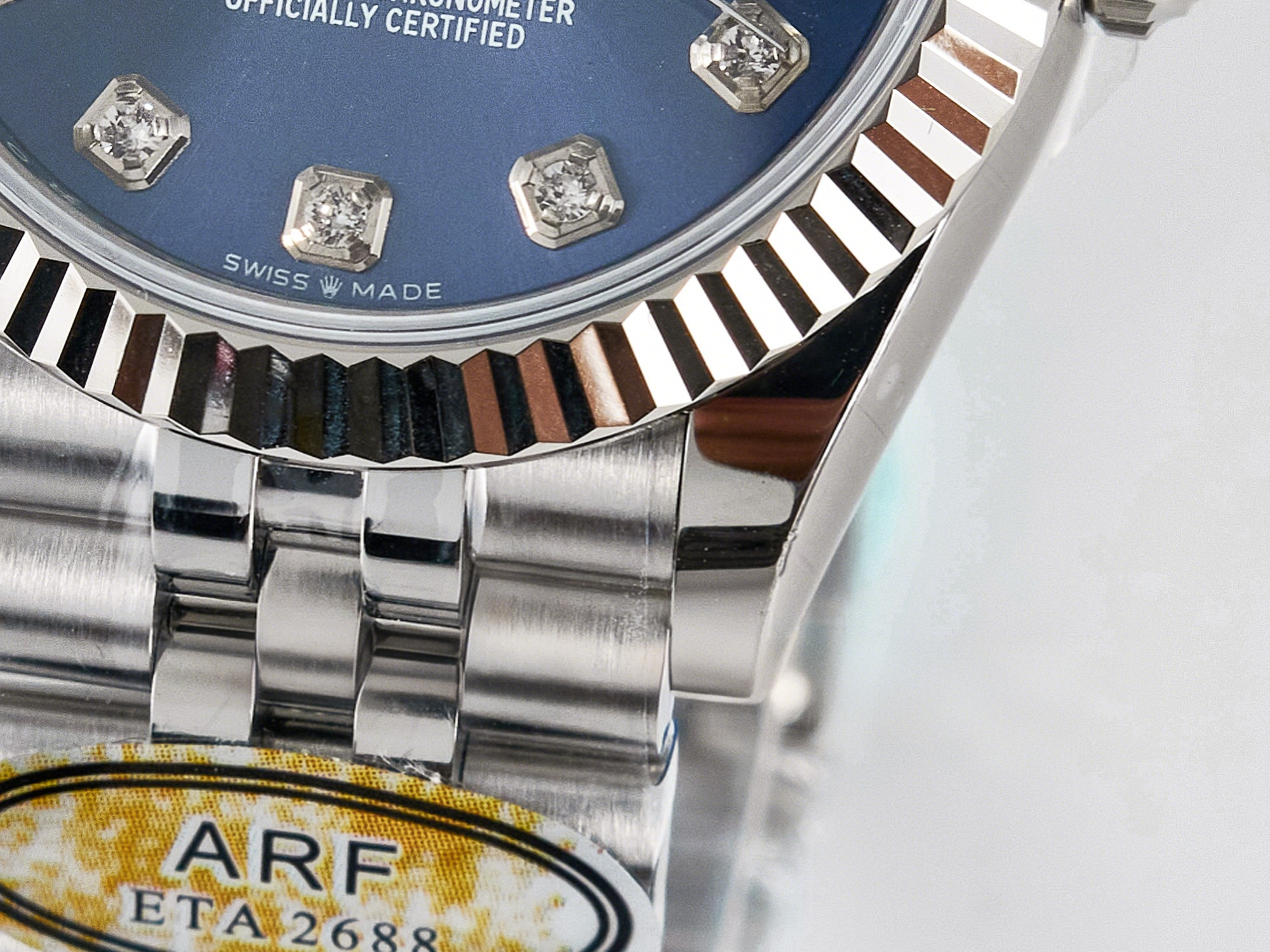 Rolex DateJust 31 278274 ARF 1:1 Best Edition 904L Steel Blue Diamonds Dial on SS Jubilee Bracelet ETA 2688-fasswatch