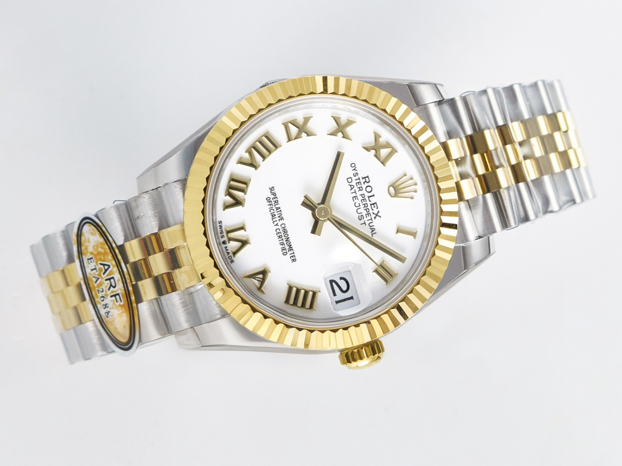 Rolex DateJust 31 278273 ARF 1:1 Best Edition 904L Steel White Roman Dial on SS/YG Jubilee Bracelet ETA 2688-fasswatch