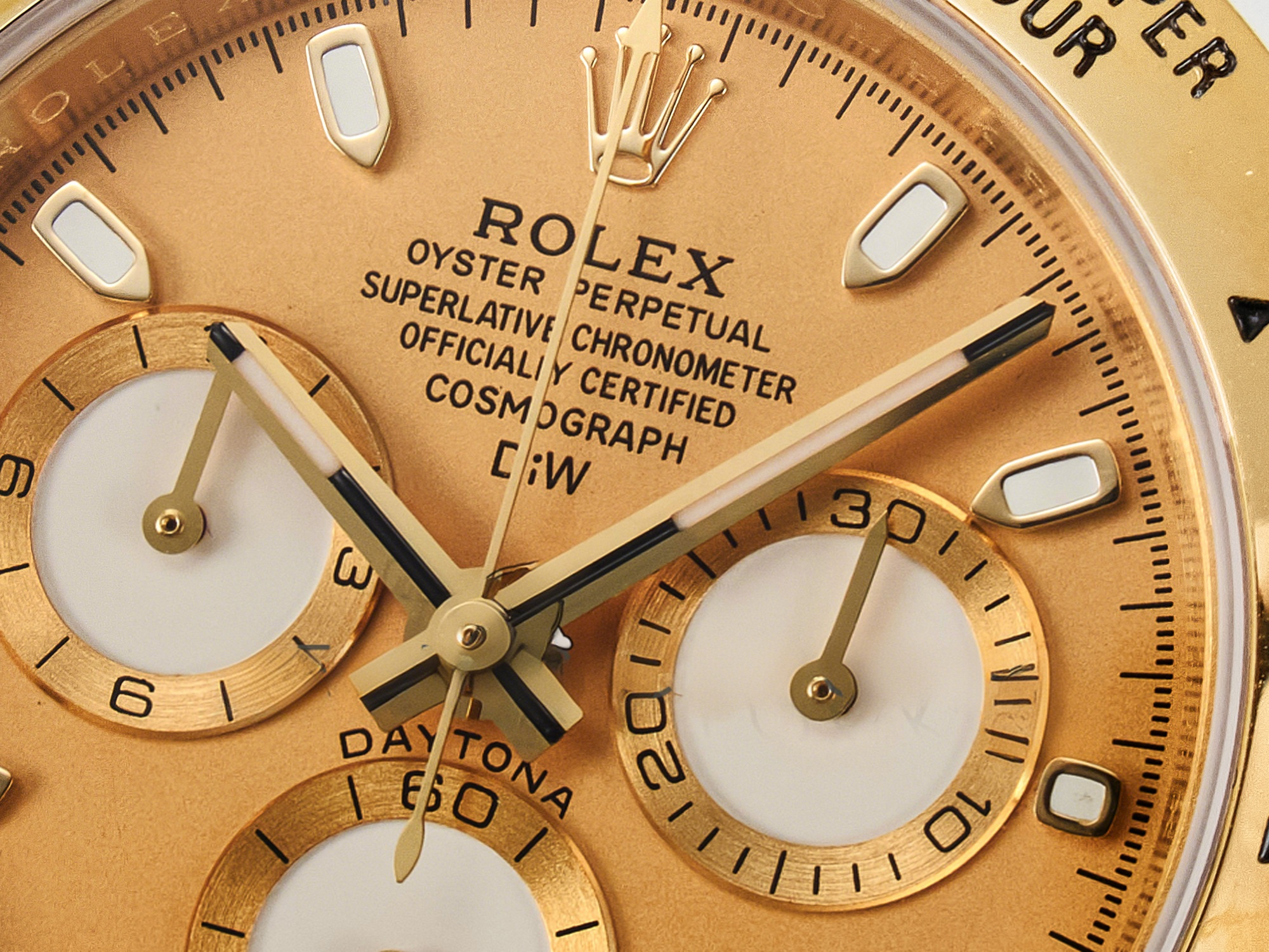 Rolex Daytona DIW White Carbon Case YG Bezel DIWF Edition YG Dial on Brown Leather Strap A7750-fasswatch