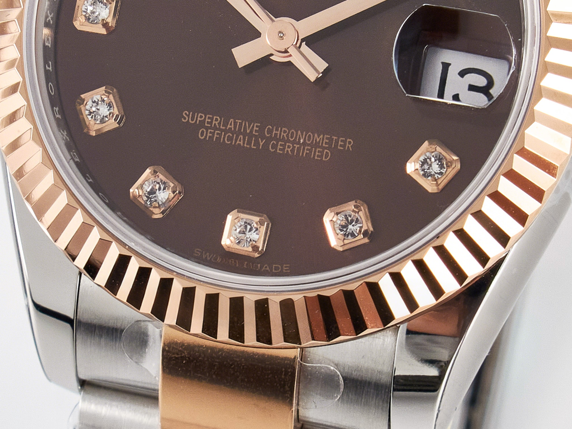 Rolex DateJust 31 278271 ARF 1:1 Best Edition 904L Steel Brown Diamonds Dial on SS/RG Oyster Bracelet ETA 2688-fasswatch