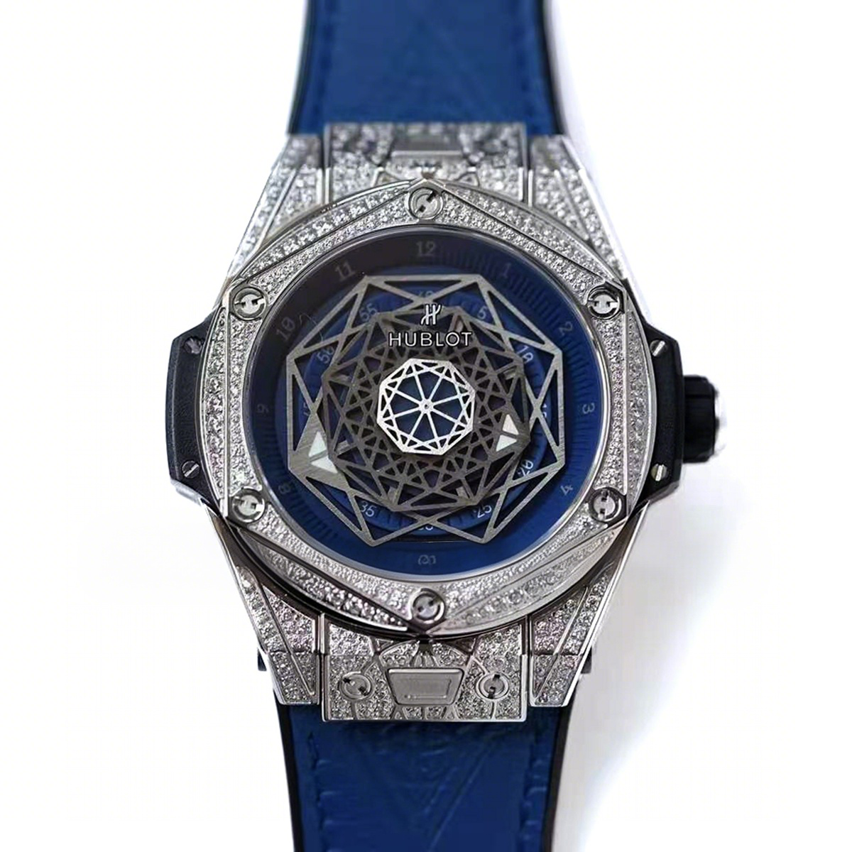 Hublot Big Bang Unico Sang Bleu Steel Pave Blue-fasswatch