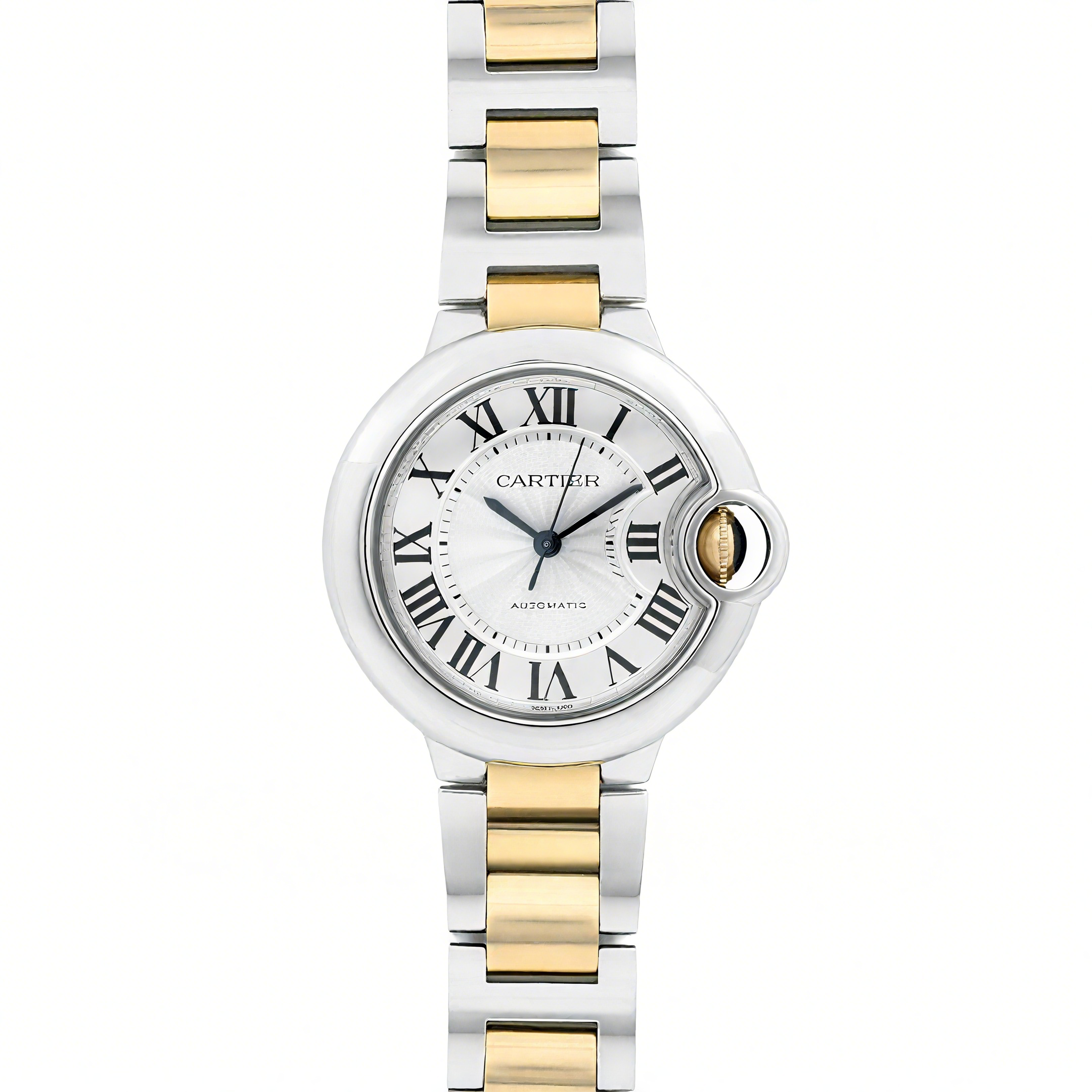 Cartier Ballon Bleu De Cartier 36mm Silver Dial in Steel/ Yellow Gold-fasswatch