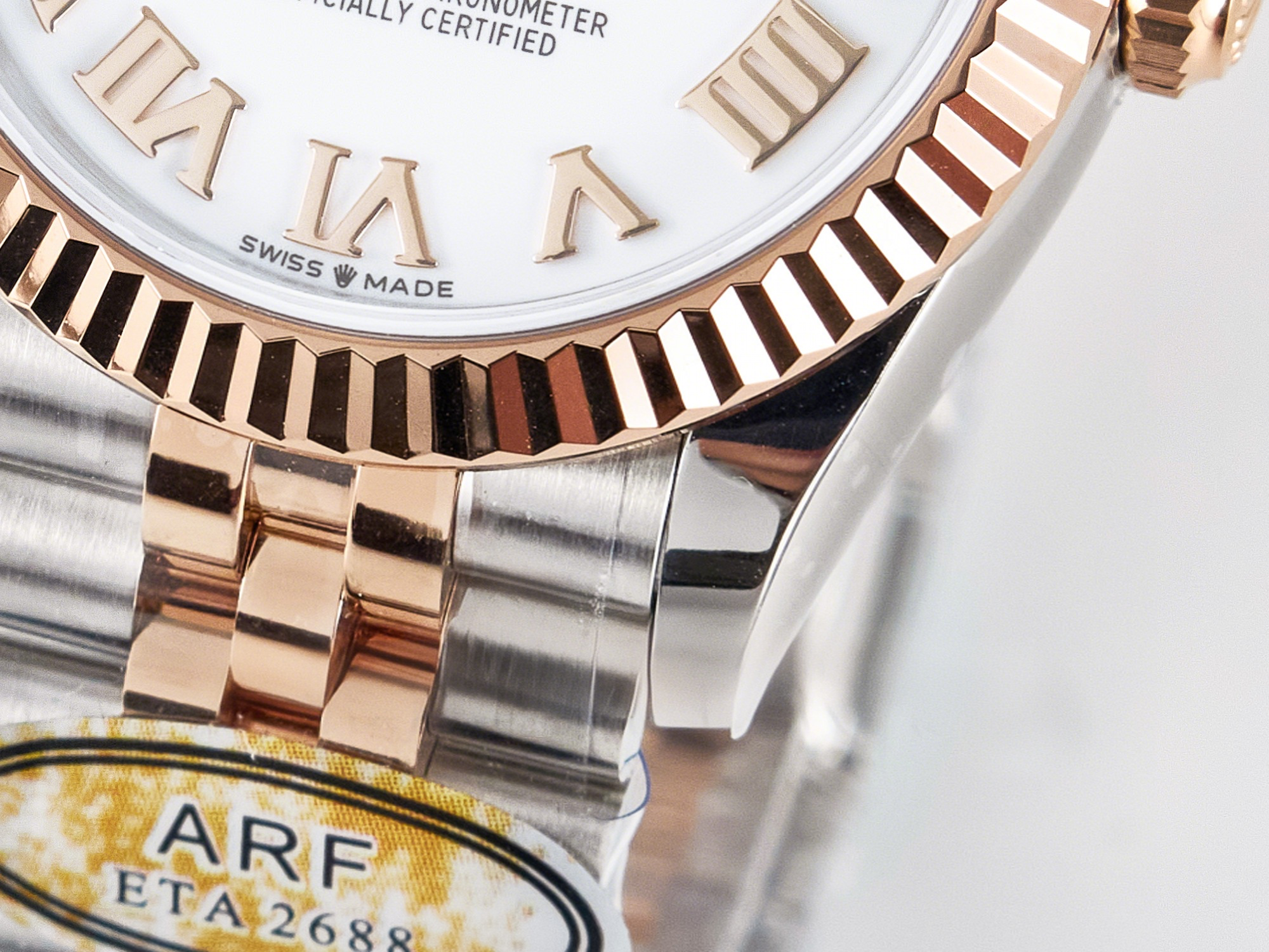 Rolex DateJust 31 278271 ARF 1:1 Best Edition 904L Steel White Roman Dial on SS/RG Jubilee Bracelet ETA 2688-fasswatch