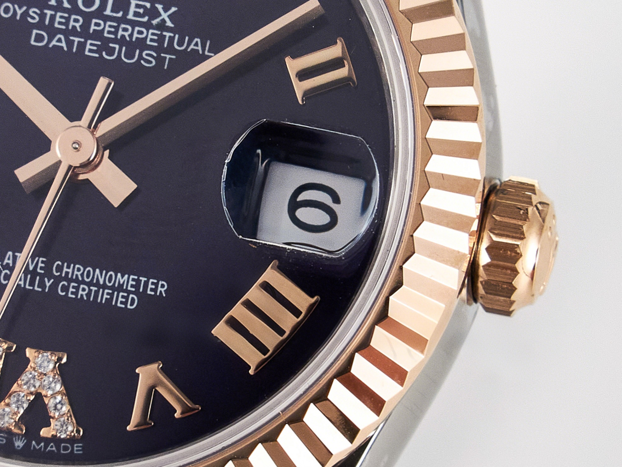 Rolex DateJust 31 278271 ARF 1:1 Best Edition 904L Steel Purple Roman Diamonds Dial on SS/RG Oyster Bracelet ETA 2688-fasswatch