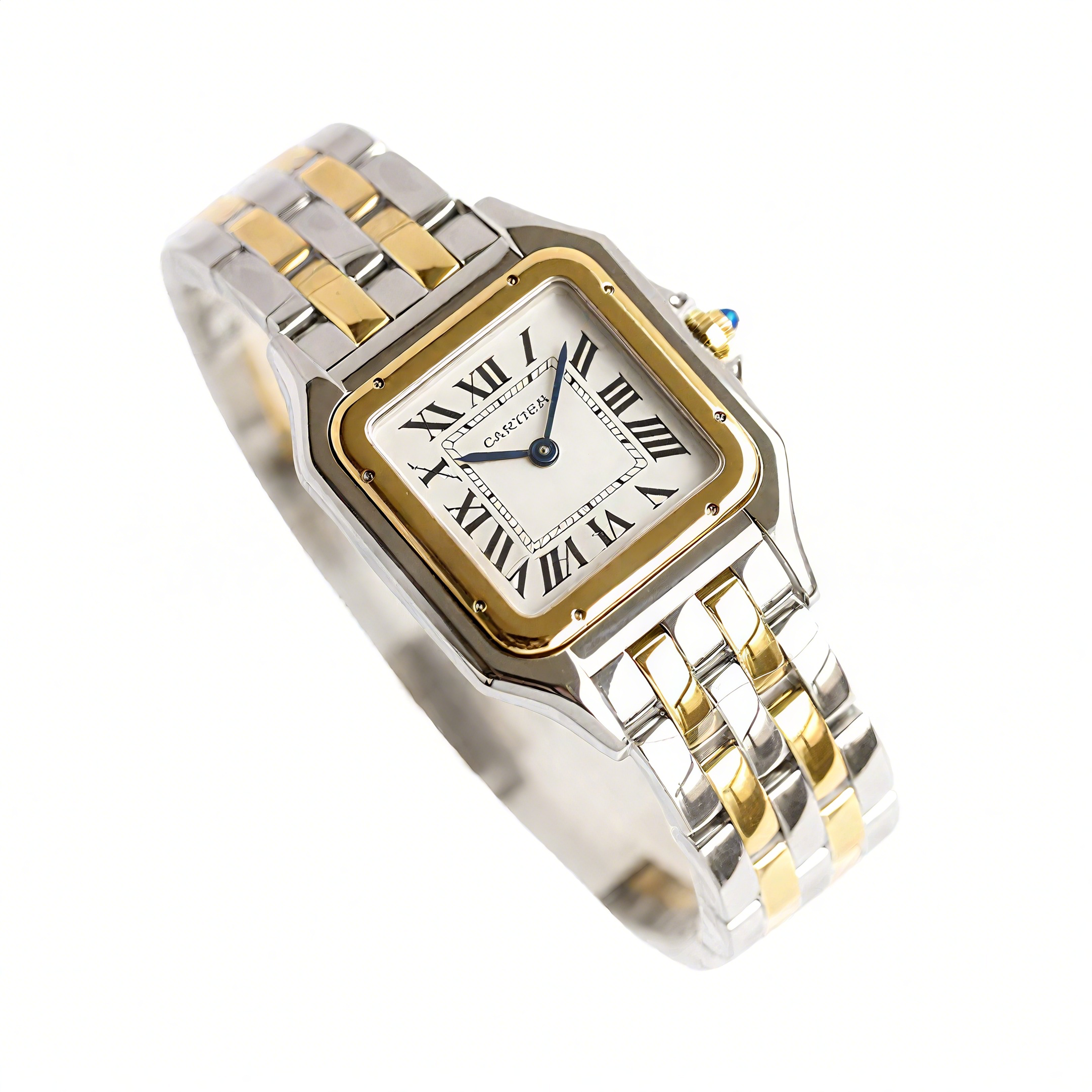 Cartier Panthère De Cartier 22mm White Dial in Steel/Yellow Gold-fasswatch