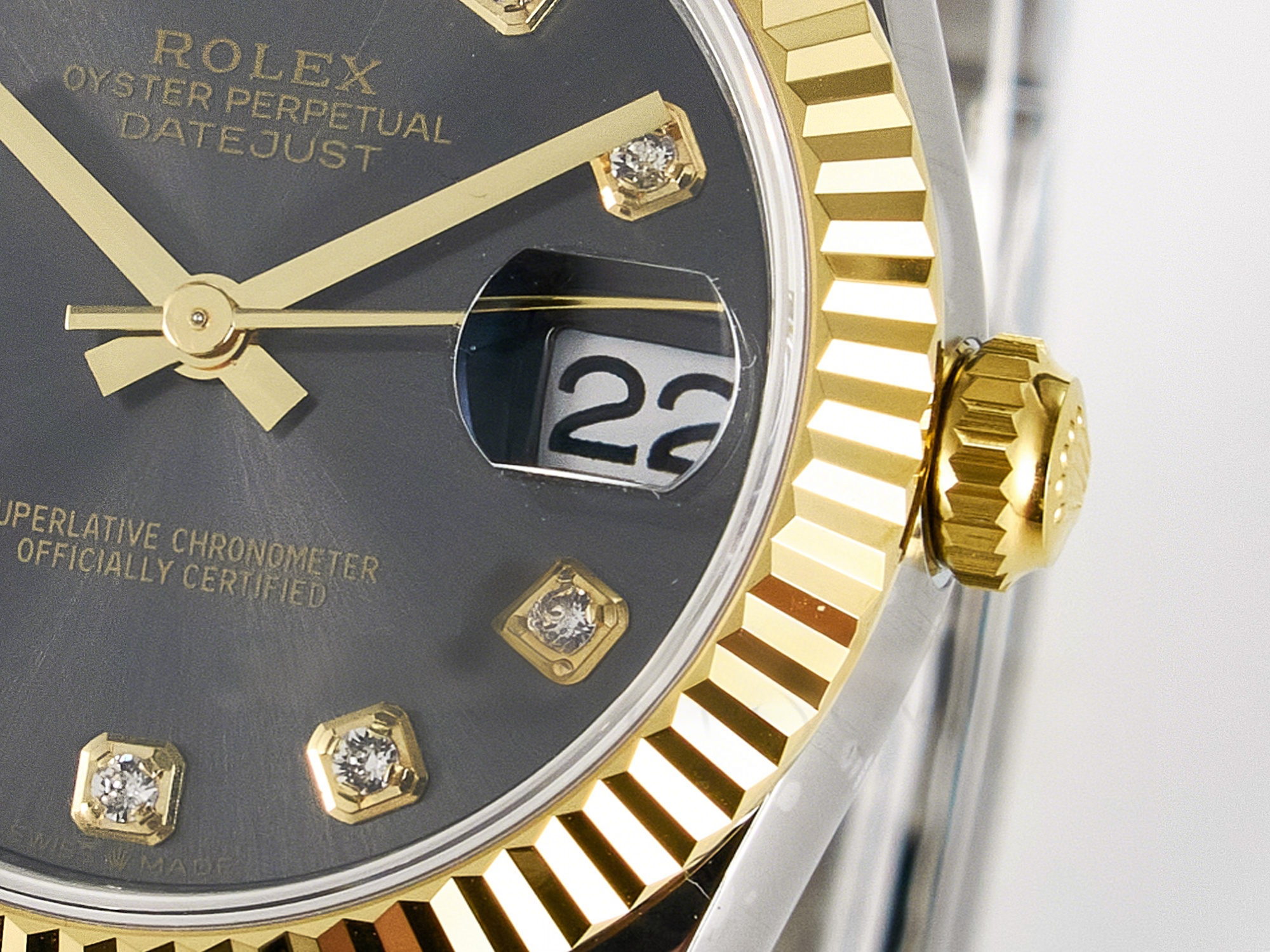 Rolex DateJust 31 278273 ARF 1:1 Best Edition 904L Steel Gray Diamonds Dial on SS/YG Oyster Bracelet ETA 2688-fasswatch