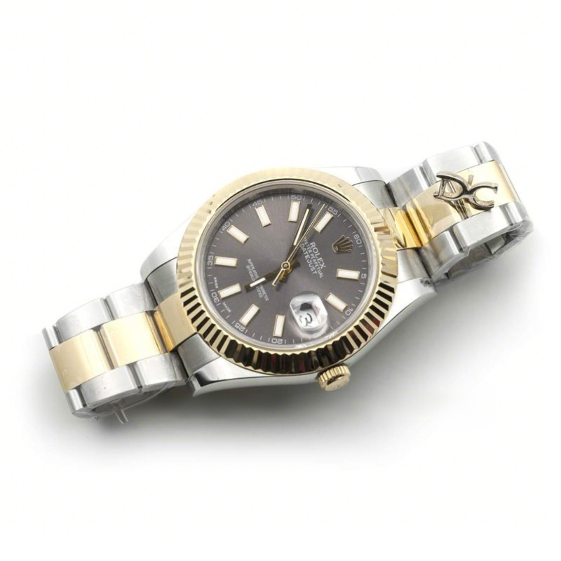Rolex Datejust II 116333 Grey Dial in Yellow Gold/Steel with Stick Markers on Oyster Bracelet-fasswatch