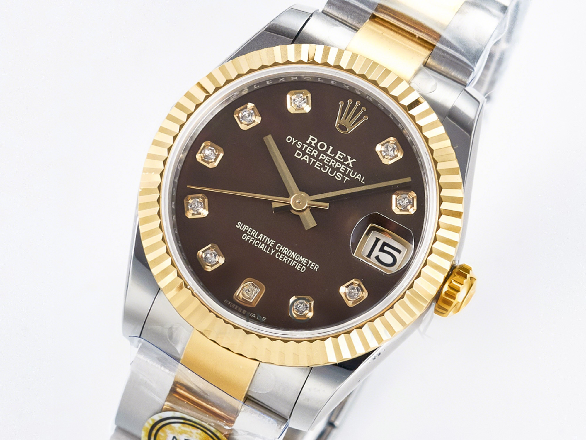Rolex DateJust 31 278273 ARF 1:1 Best Edition 904L Steel Brown Diamonds Dial on SS/YG Oyster Bracelet ETA 2688-fasswatch