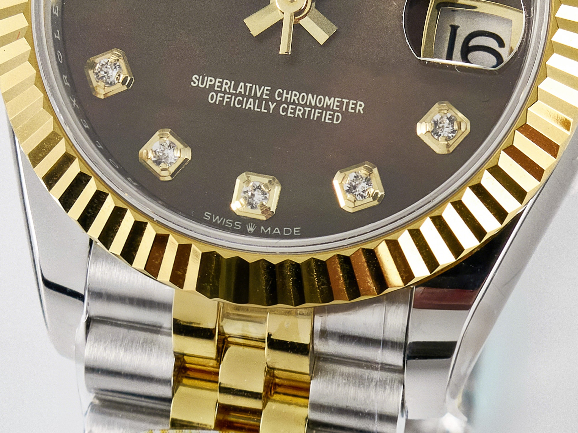 Rolex DateJust 31 278273 ARF 1:1 Best Edition 904L Steel Brown Diamonds Dial on SS/YG Jubilee Bracelet ETA 2688-fasswatch
