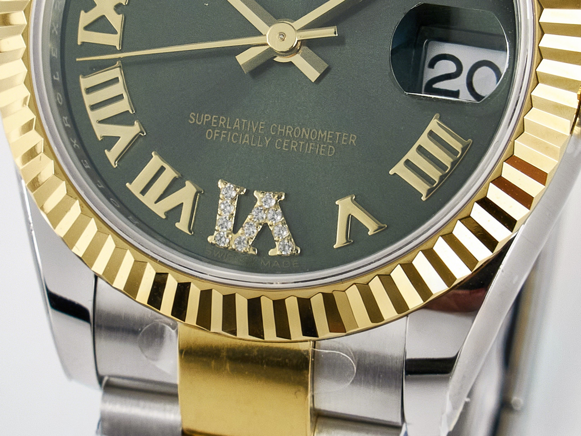 Rolex DateJust 31 278273 ARF 1:1 Best Edition 904L Steel Green Roman Diamonds Dial on SS/YG Oyster Bracelet ETA 2688-fasswatch