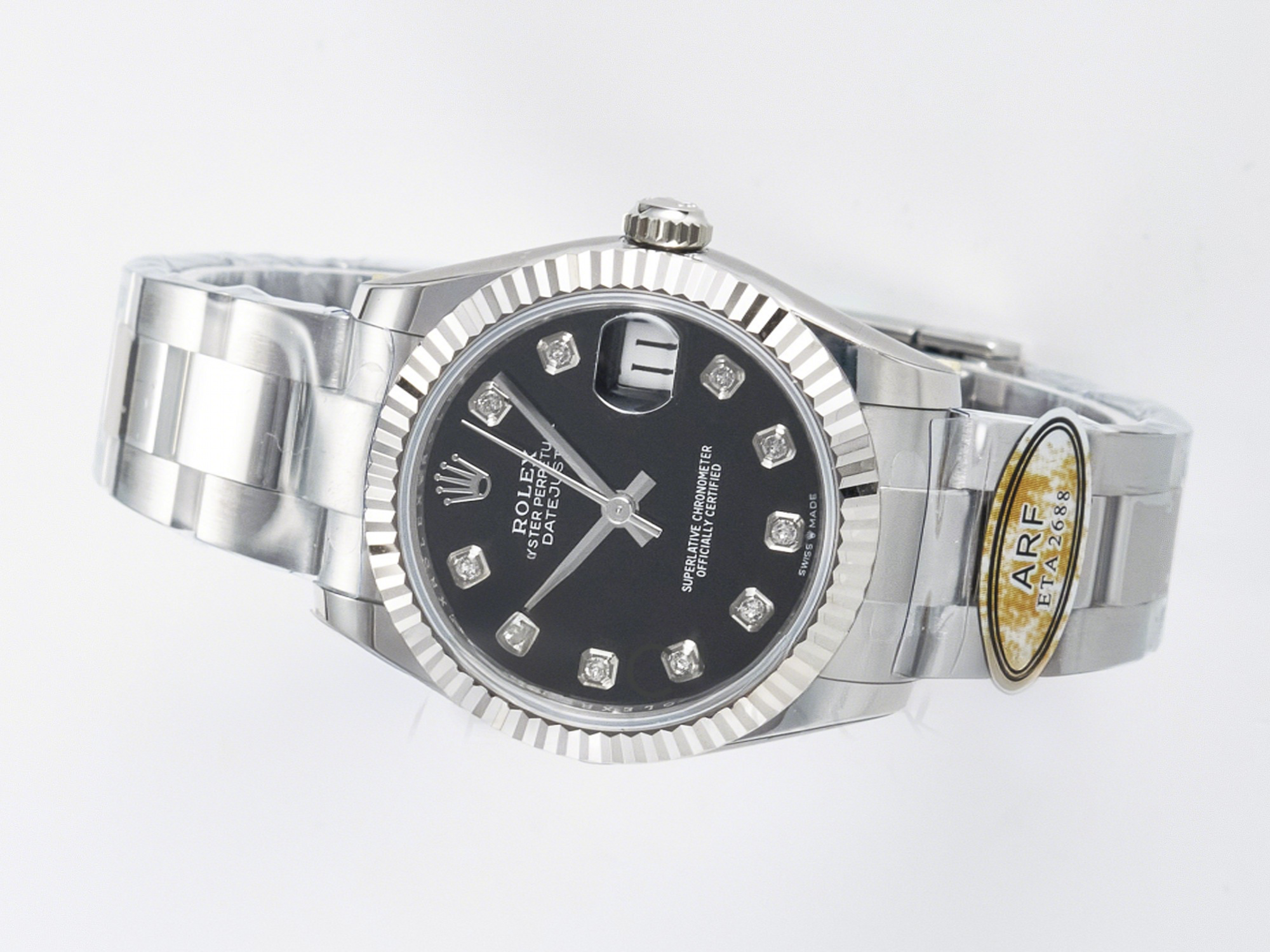 Rolex DateJust 31 278274 ARF 1:1 Best Edition 904L Steel Black Diamonds Dial on SS Oyster Bracelet ETA 2688-fasswatch