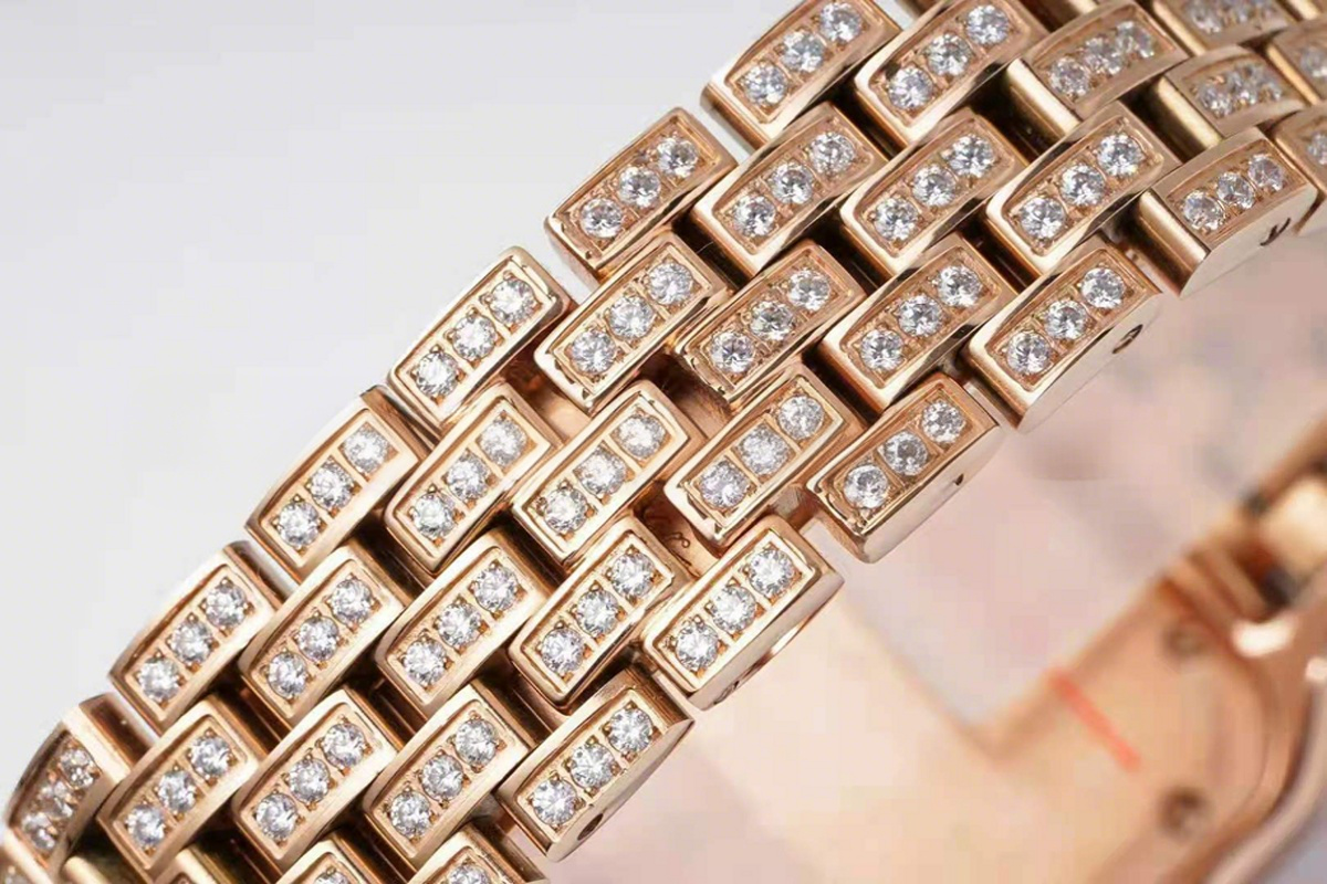 Cartier Panthère De Cartier 28mm White Dial in Pink Gold with Diamonds-fasswatch