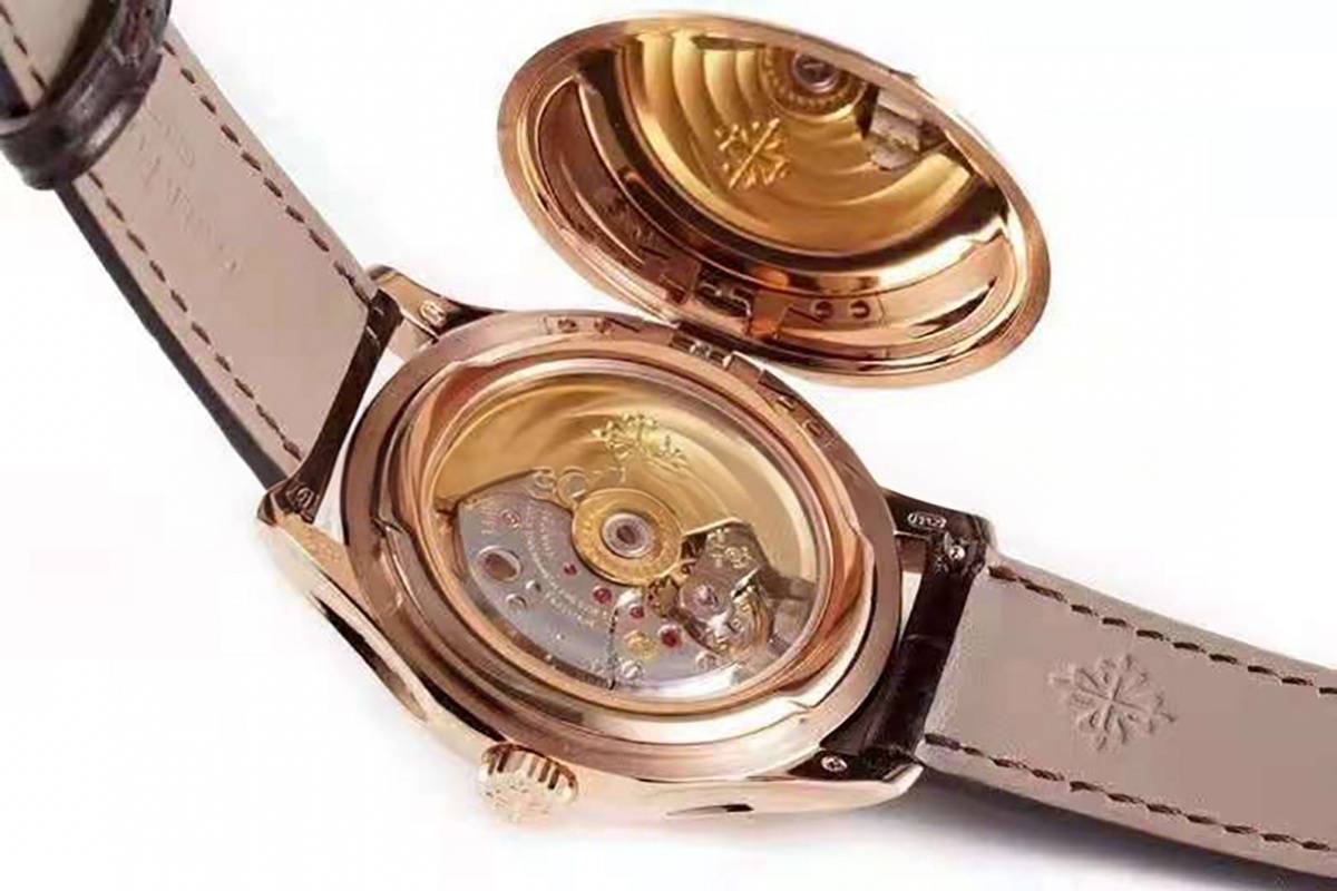 Patek Philippe Calatrava 5227R-001 White Dial in Rose Gold on Brown Leather Strap-fasswatch