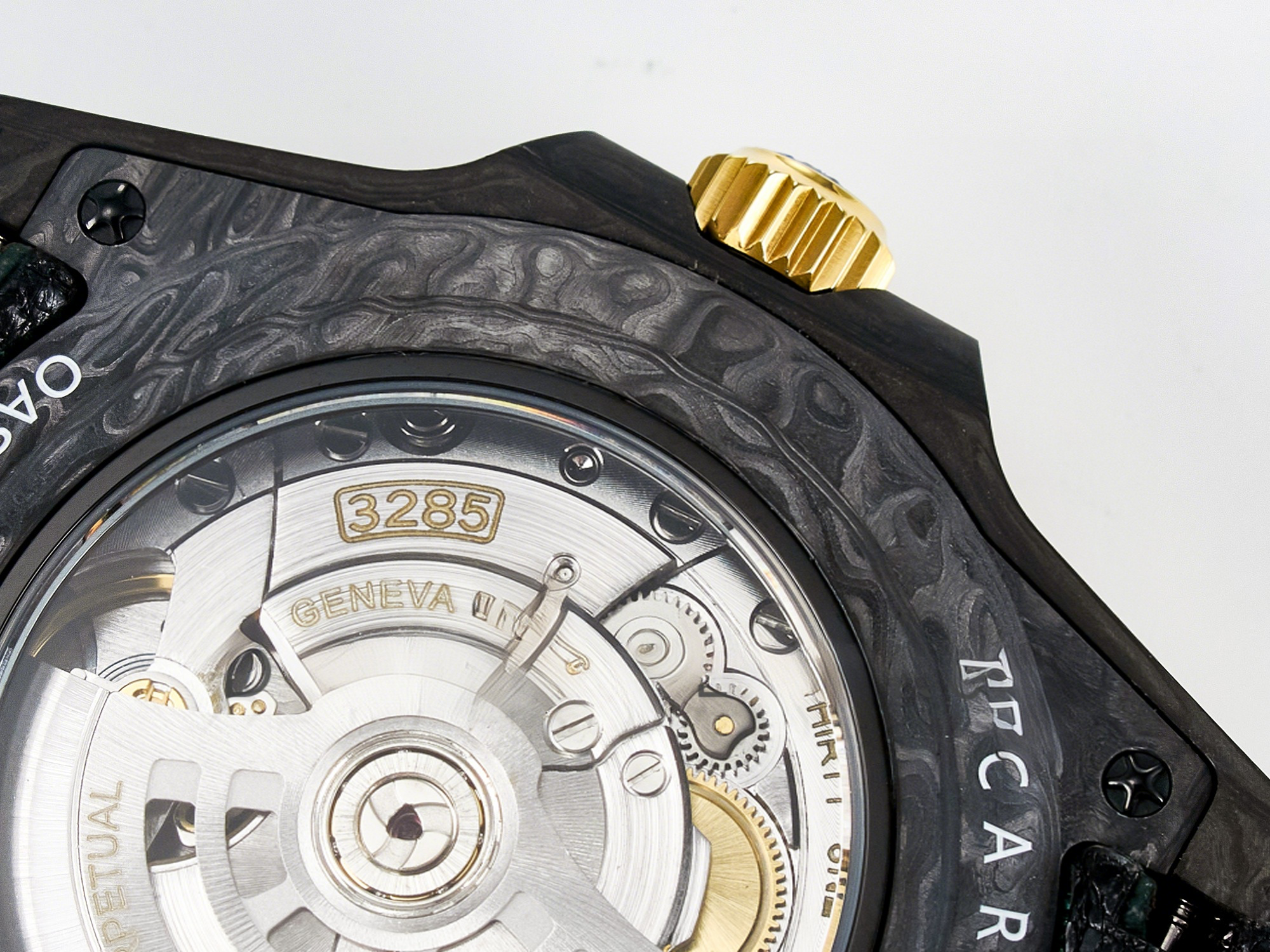 Rolex GMT Carbon DIWF Best Edition Yellow Dial on Green Nylon Strap SA3285 CHS V2-fasswatch