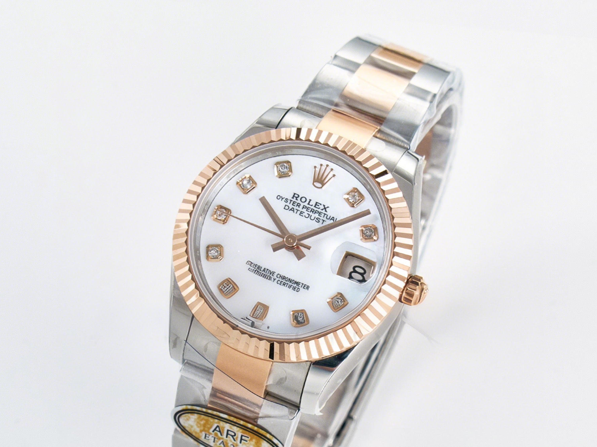 Rolex DateJust 31 278271 ARF 1:1 Best Edition 904L Steel White MOP Diamonds Dial on SS/RG Oyster Bracelet ETA 2688-fasswatch