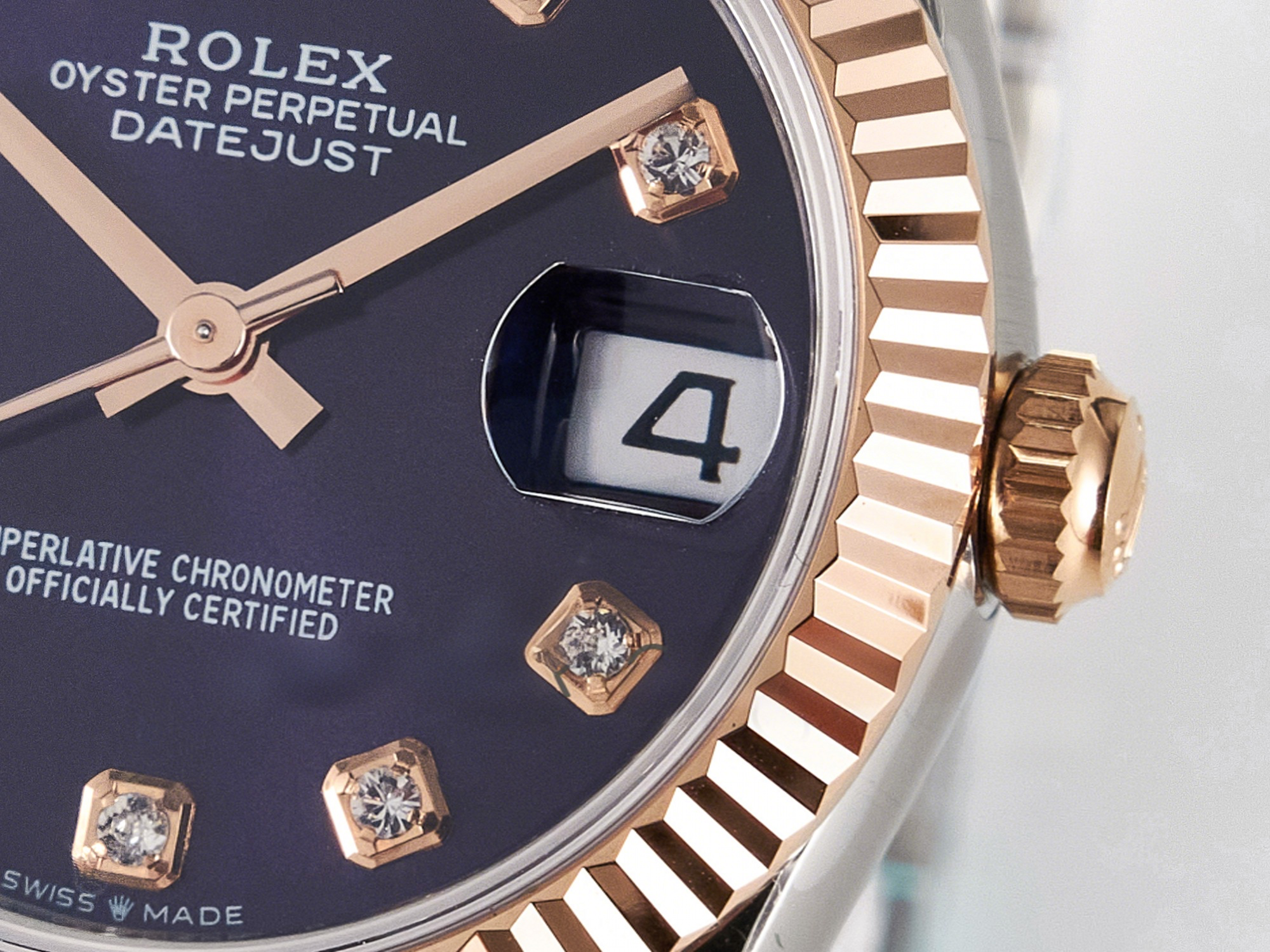 Rolex DateJust 31 278271 ARF 1:1 Best Edition 904L Steel Purple Diamonds Dial on SS/RG Jubilee Bracelet ETA 2688-fasswatch