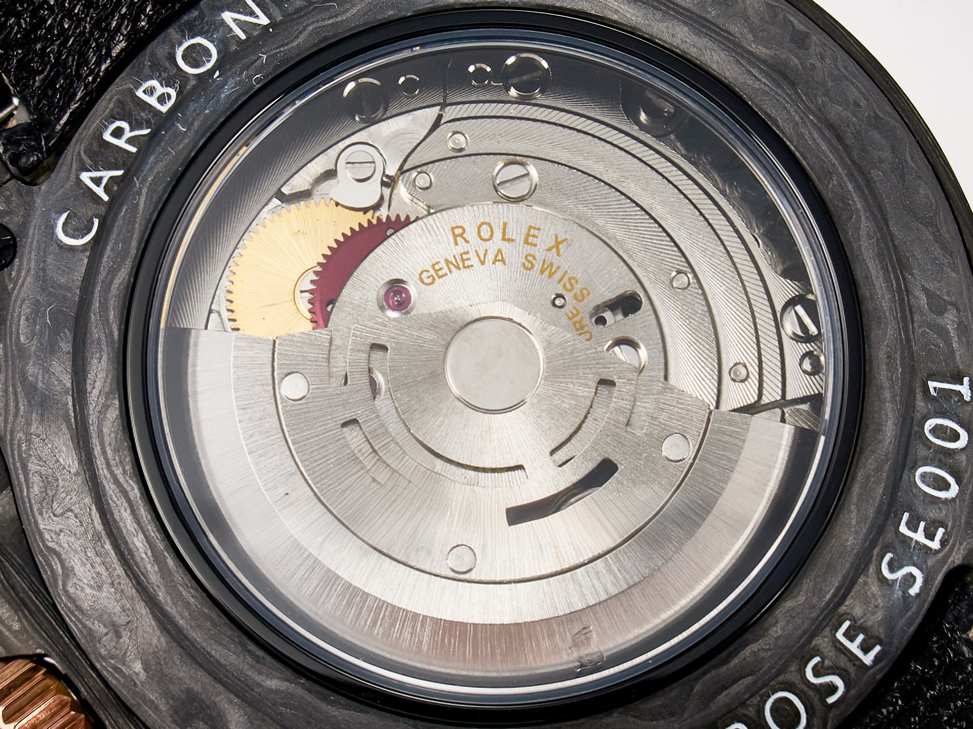 Rolex GMT Carbon DIWF Best Edition Black Carbon Dial RG Markers on Beige Nylon Strap SA3186 CHS-fasswatch