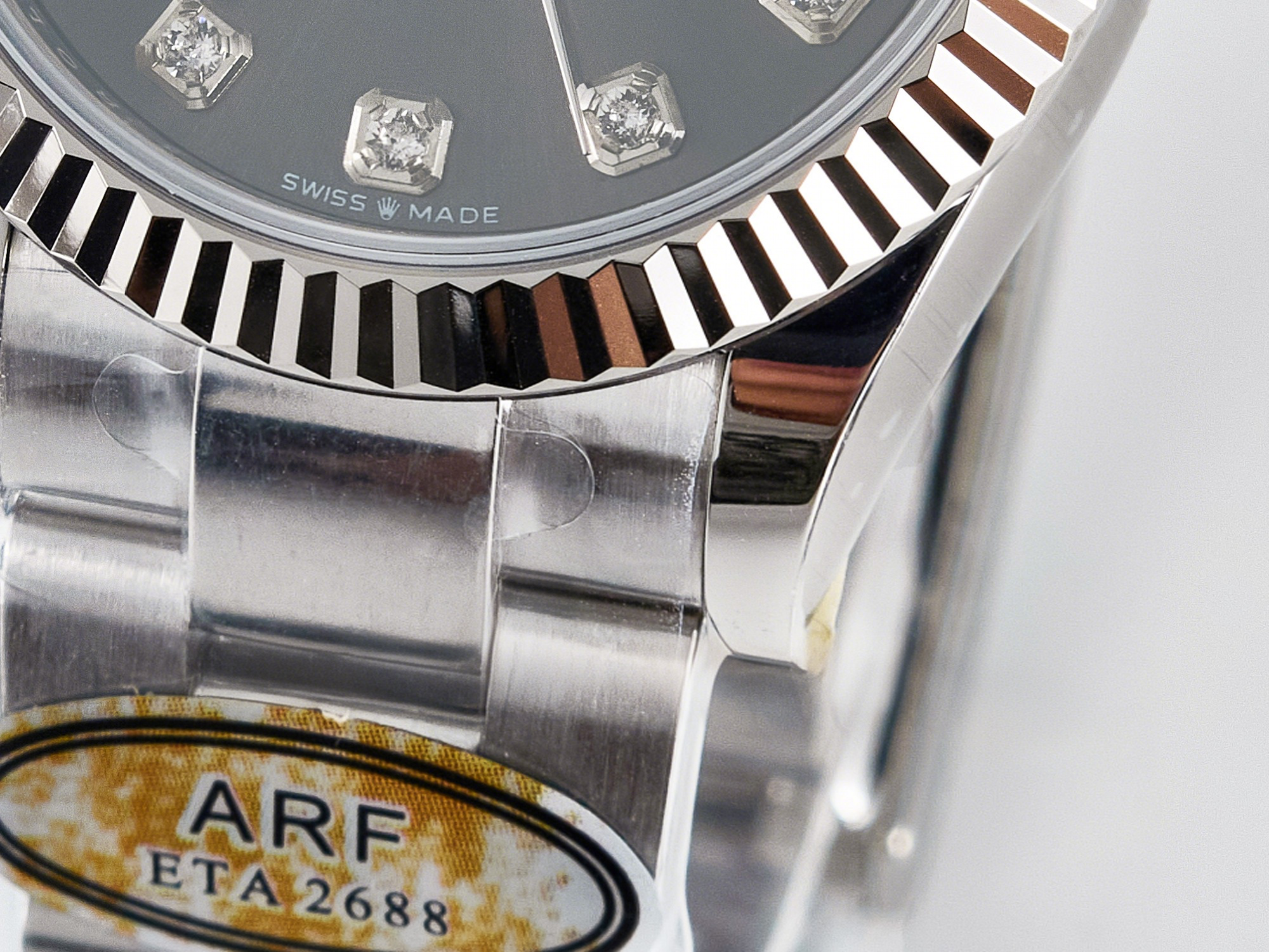 Rolex DateJust 31 278274 ARF 1:1 Best Edition 904L Steel Gray Diamonds Dial on SS Oyster Bracelet ETA 2688-fasswatch