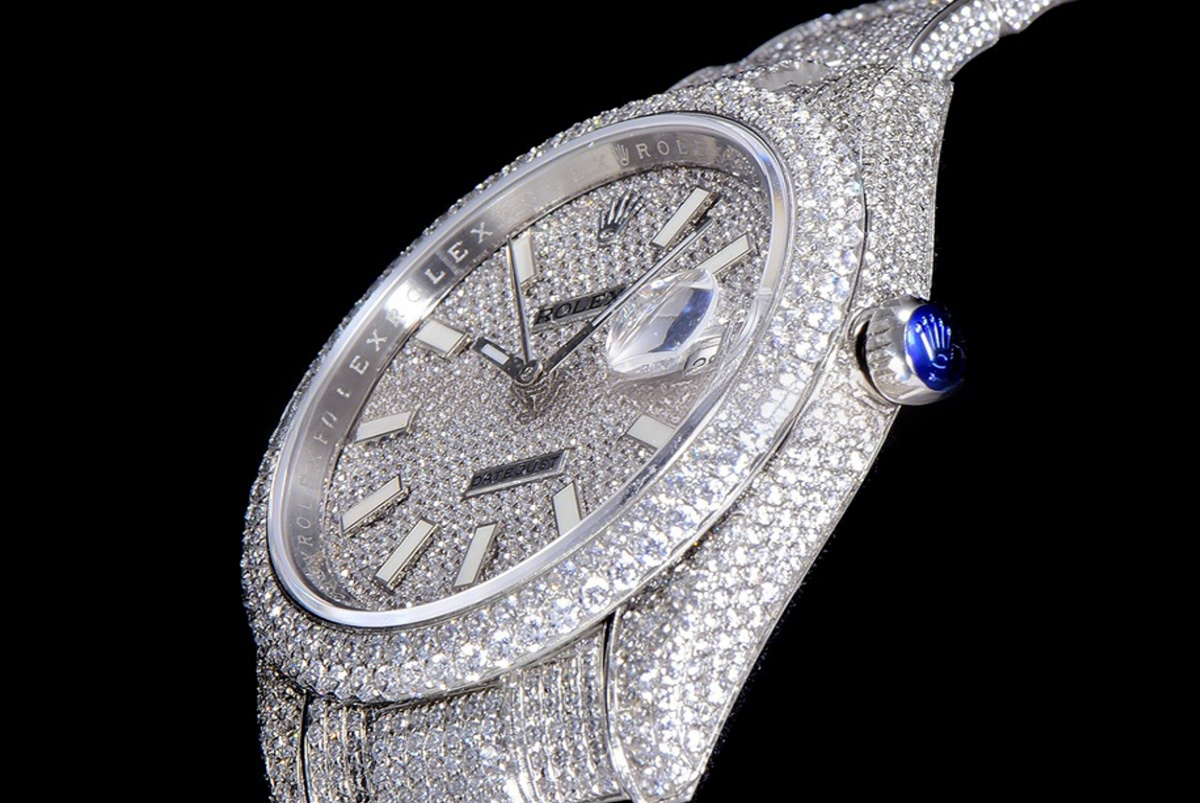 Rolex Datejust 41 126334 Diamond Paved Dial with Stick Markers in Steel-fasswatch