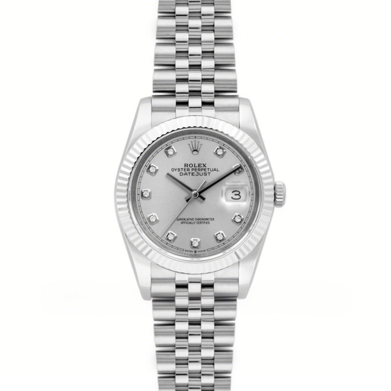 Rolex Datejust 36 116234 Silver Dial with Diamond Markers-fasswatch