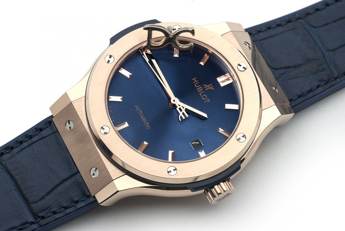 Hublot Classic Fusion Automatic 42mm Blue Dial in Rose Gold-fasswatch