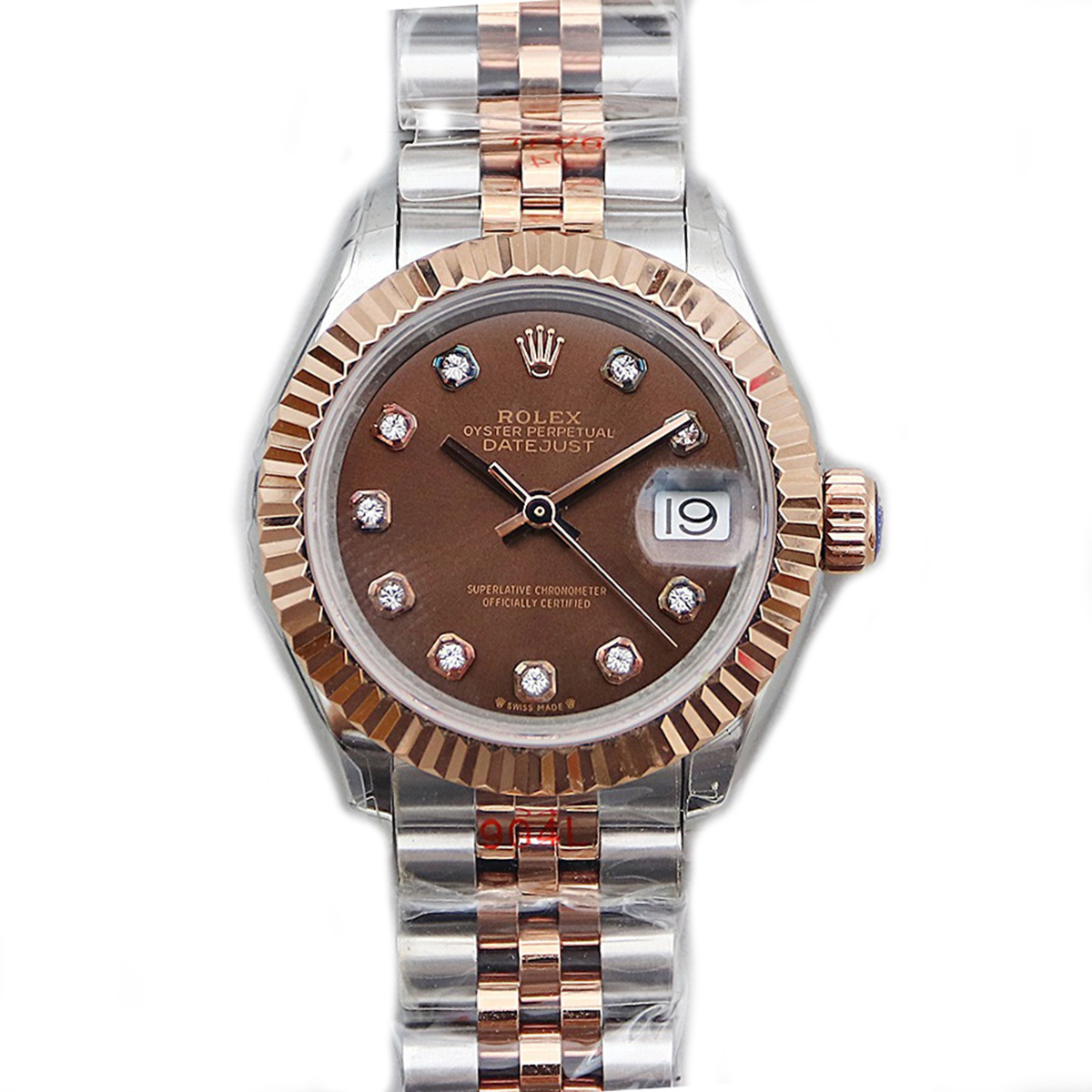 Rolex Ladies Datejust 279171 Chocolate Dial with Diamond Markers in Rose Gold/Steel-fasswatch