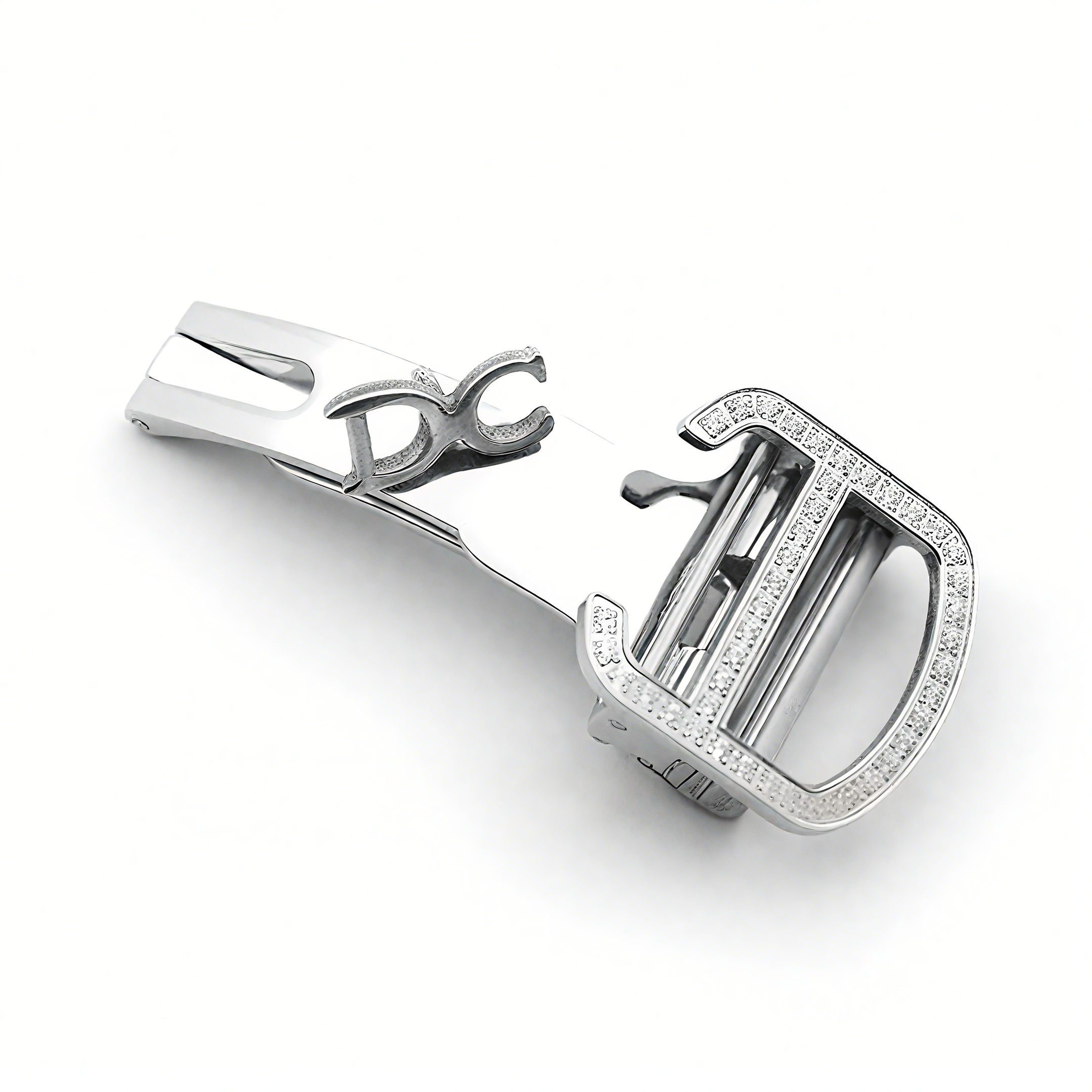 Cle de Cartier Tourbillon with Diamond Bezel in White Gold 35mm on Red Leather Strap-fasswatch