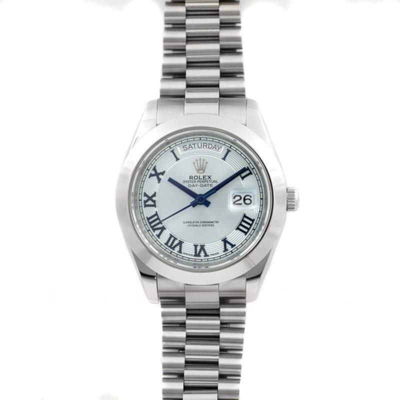 Rolex Day-Date II 218206 President Platinum Ice Blue Dial-fasswatch