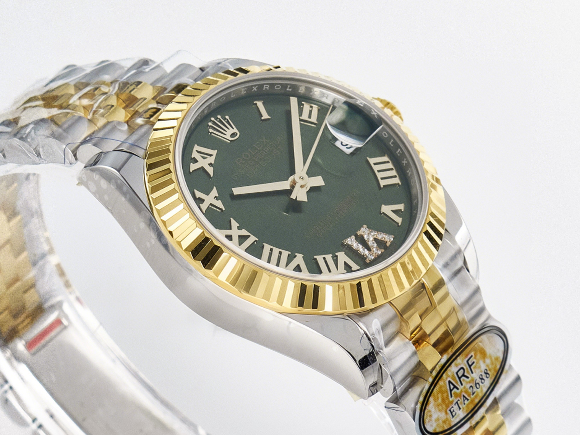 Rolex DateJust 31 278273 ARF 1:1 Best Edition 904L Steel Green Roman Diamonds Dial on SS/YG Jubilee Bracelet ETA 2688-fasswatch