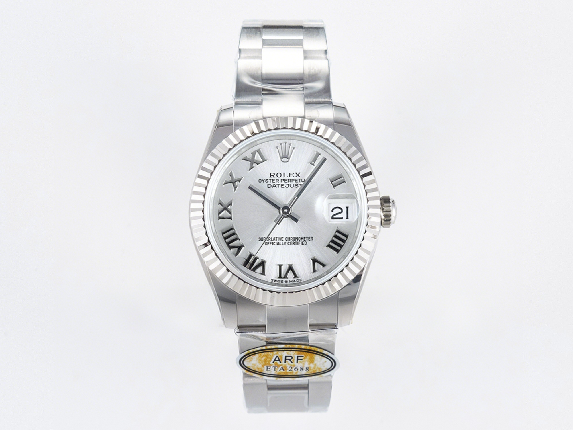Rolex DateJust 31 278274 ARF 1:1 Best Edition 904L Steel Silver Roman Diamonds Dial on SS Oyster Bracelet ETA 2688-fasswatch