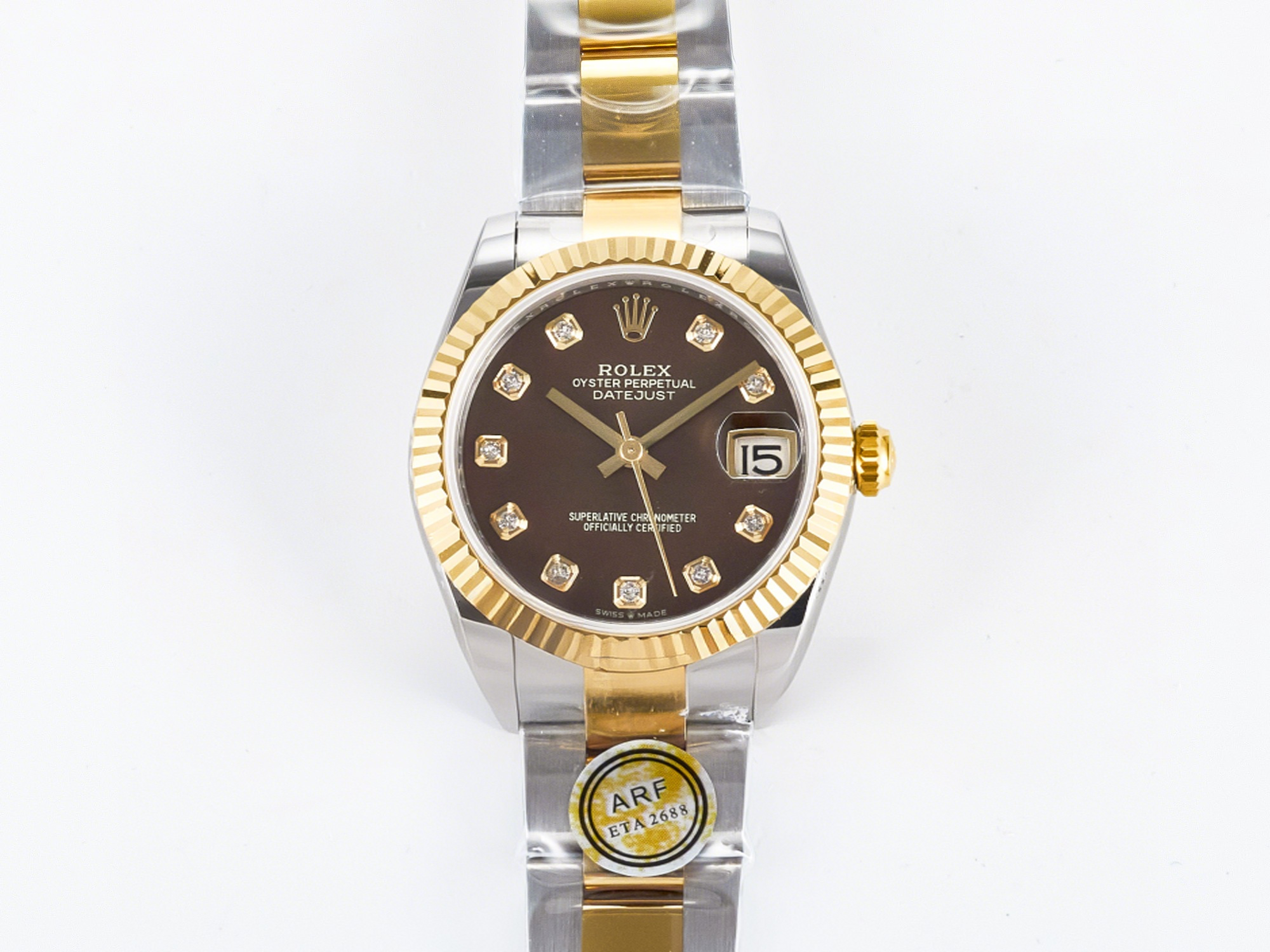 Rolex DateJust 31 278273 ARF 1:1 Best Edition 904L Steel Brown Diamonds Dial on SS/YG Oyster Bracelet ETA 2688-fasswatch