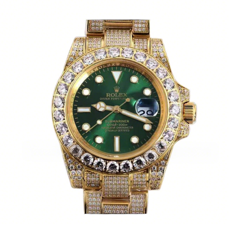 Rolex Submariner 116659 Green Dial with Diamond Markers in Yellow Gold-fasswatch