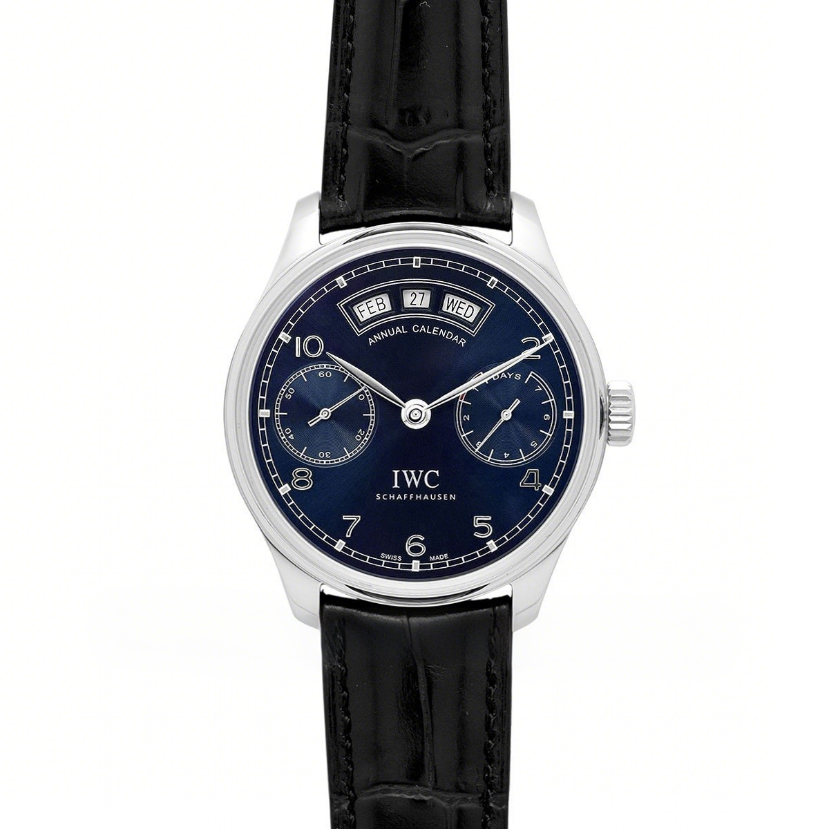 IWC Portugieser Annual Calendar IW503502 Blue Dial in Steel-fasswatch