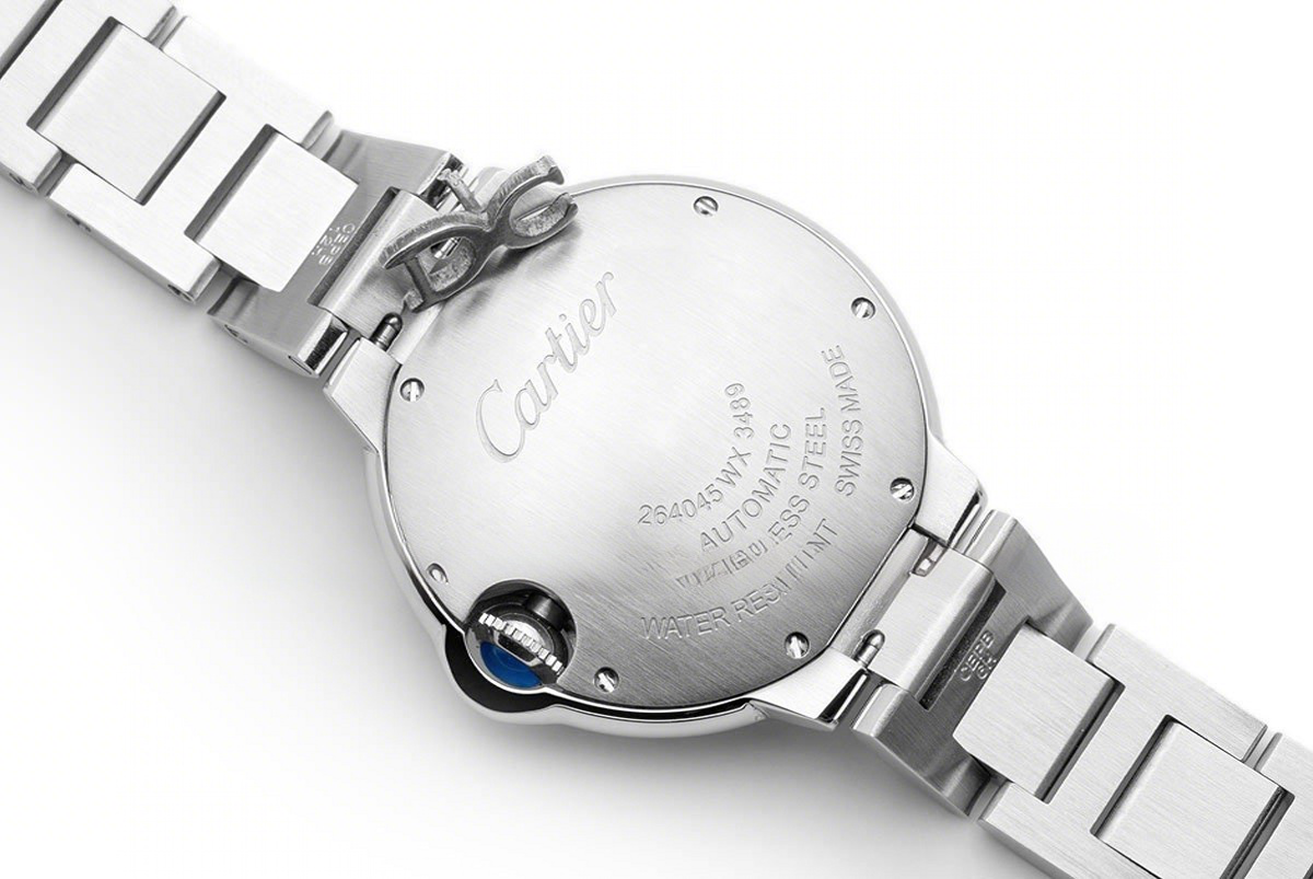 Cartier Ballon Bleu de Cartier 33mm Red Dial on Steel-fasswatch