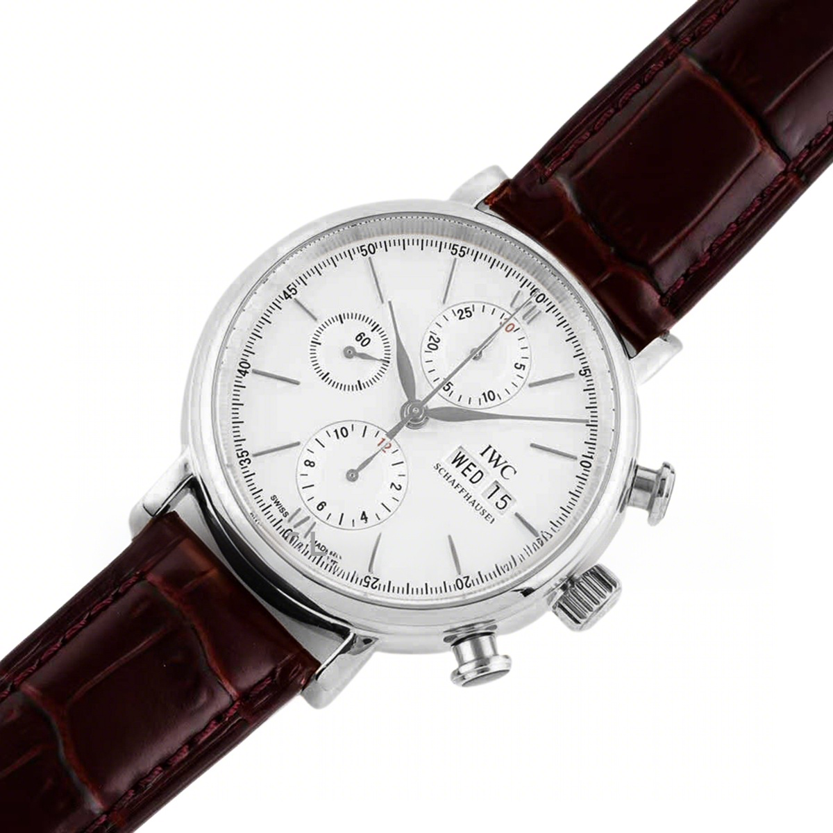 IWC Portofino Chronograph IW391027 Edition “150 Years” White Dial in Steel-fasswatch
