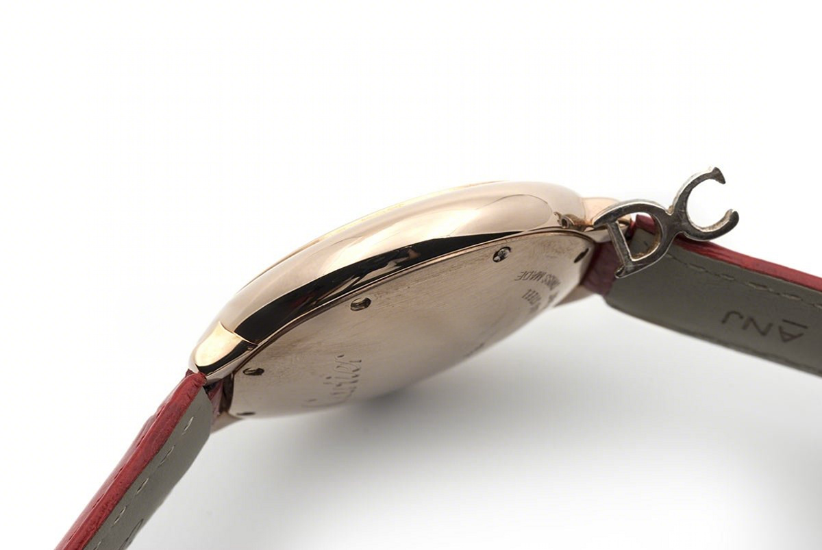 Ballon Bleu de Cartier 28mm White Dial in Gold on Red Leather Strap-fasswatch