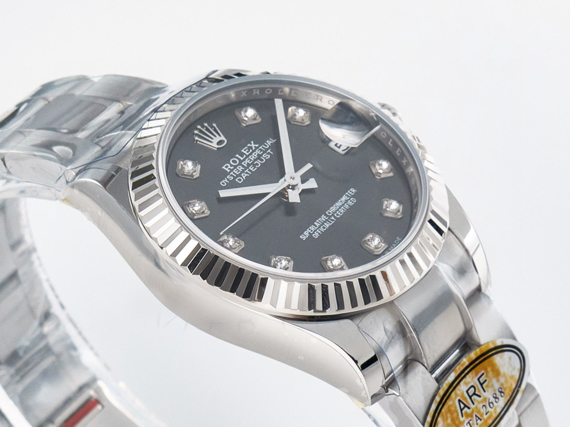 Rolex DateJust 31 278274 ARF 1:1 Best Edition 904L Steel Gray Diamonds Dial on SS Oyster Bracelet ETA 2688-fasswatch