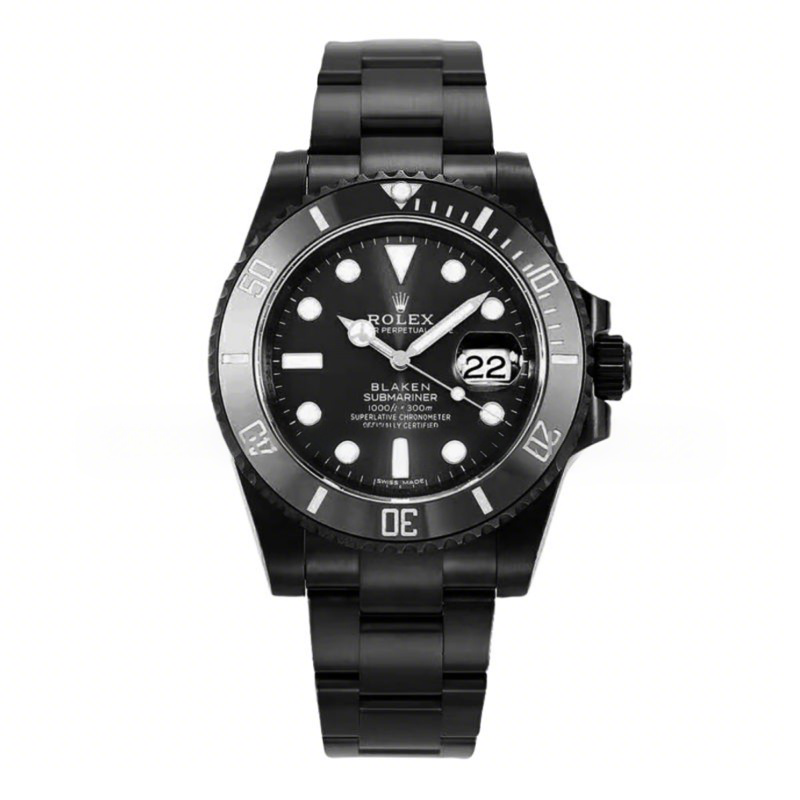 Rolex Blaken Submariner 116610 Black Dial in DLC-fasswatch