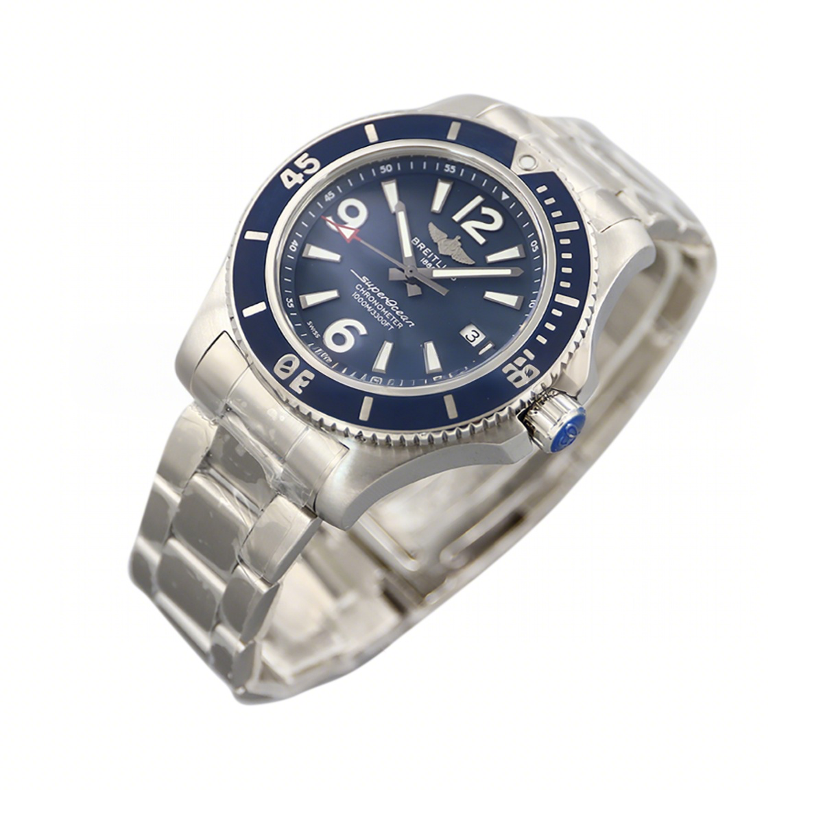 Breitling Superocean Automatic 44mm in Blue Dial on Blue Bezel Ref: A17366D81C1A1-fasswatch