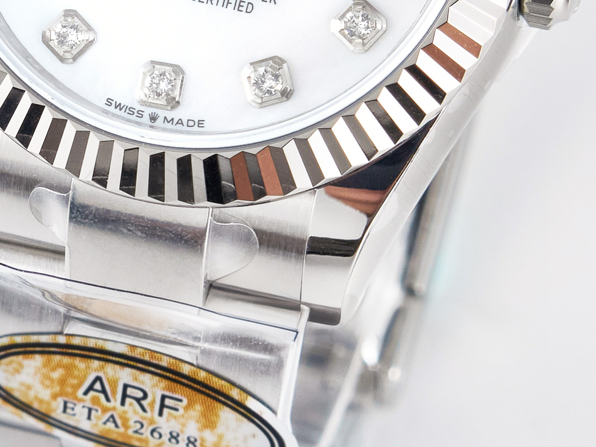 Rolex DateJust 31 278274 ARF 1:1 Best Edition 904L Steel White MOP Diamonds Dial on SS Oyster Bracelet ETA 2688-fasswatch