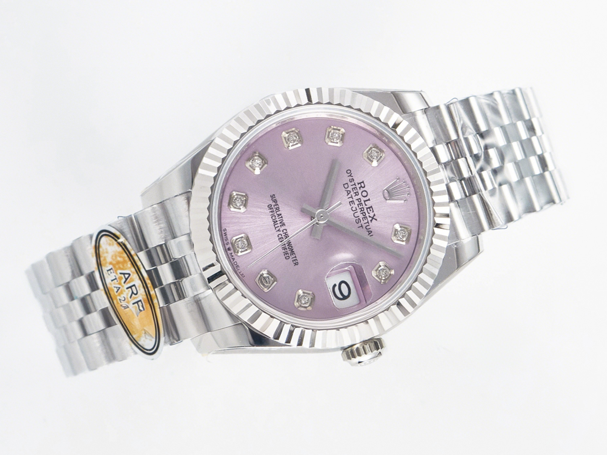 Rolex DateJust 31 278274 ARF 1:1 Best Edition 904L Steel Pink Diamonds Dial on SS Jubilee Bracelet ETA 2688-fasswatch