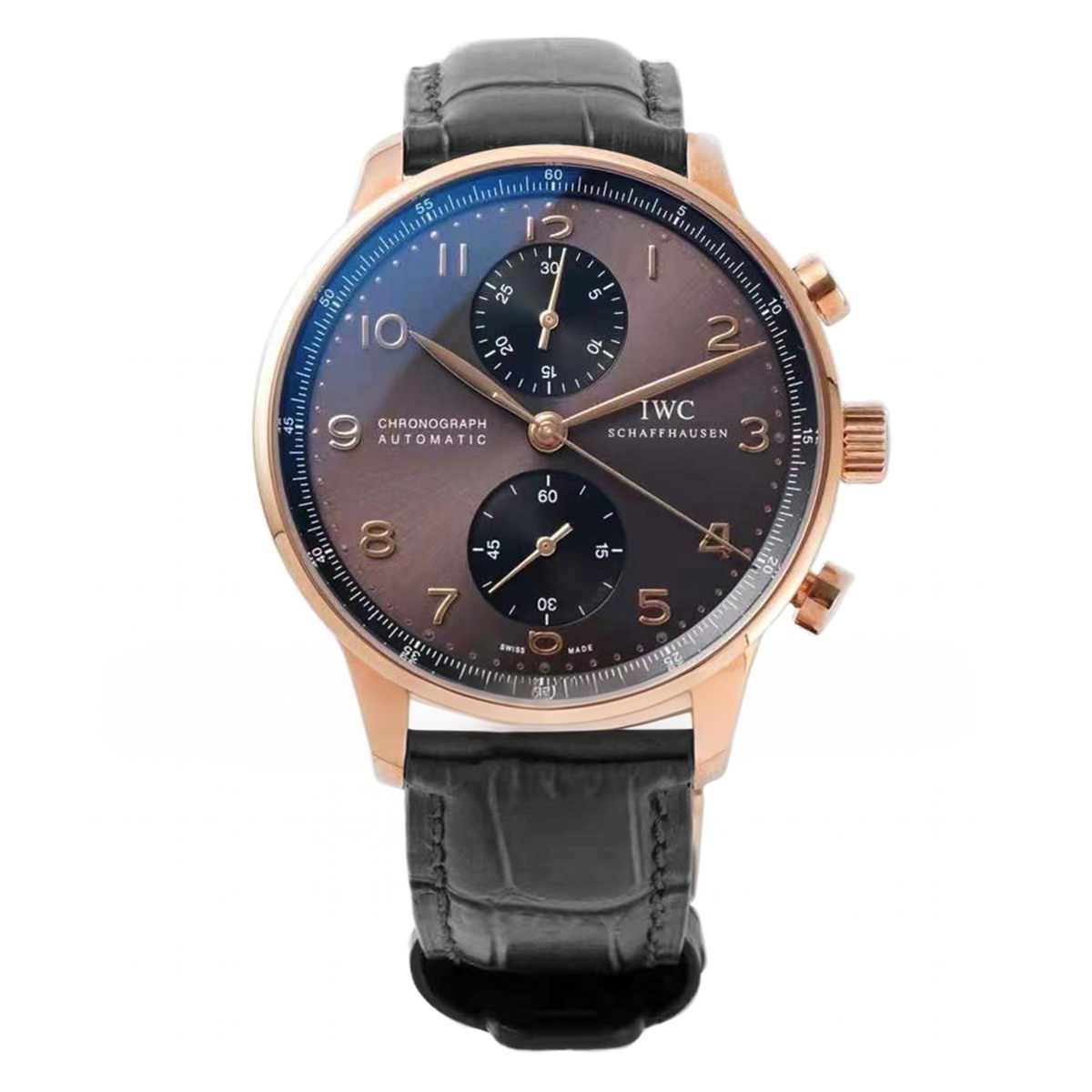 IWC Portugieser Chronograph IW371610 Black Dial in Rose Gold-fasswatch