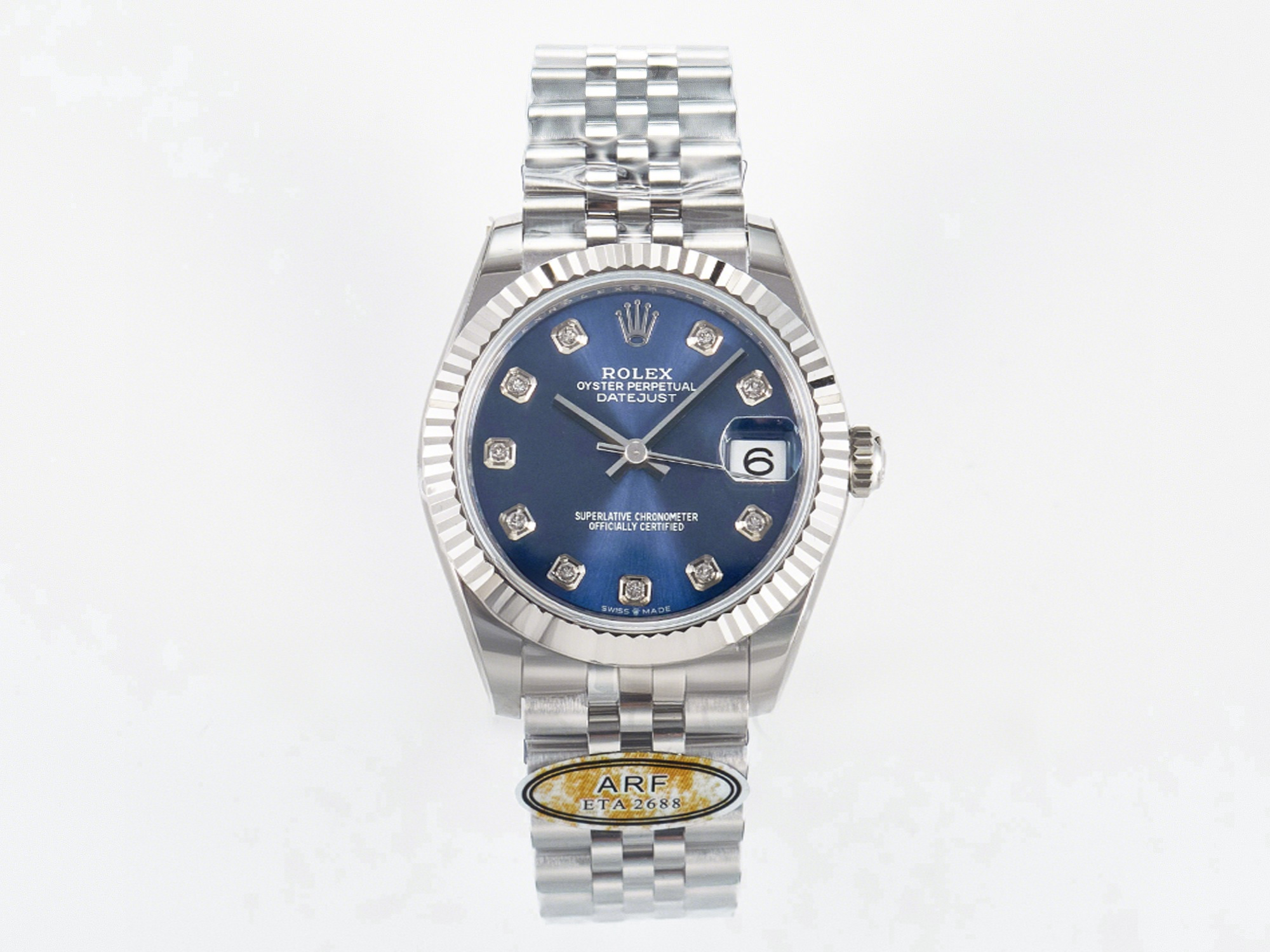 Rolex DateJust 31 278274 ARF 1:1 Best Edition 904L Steel Blue Diamonds Dial on SS Jubilee Bracelet ETA 2688-fasswatch