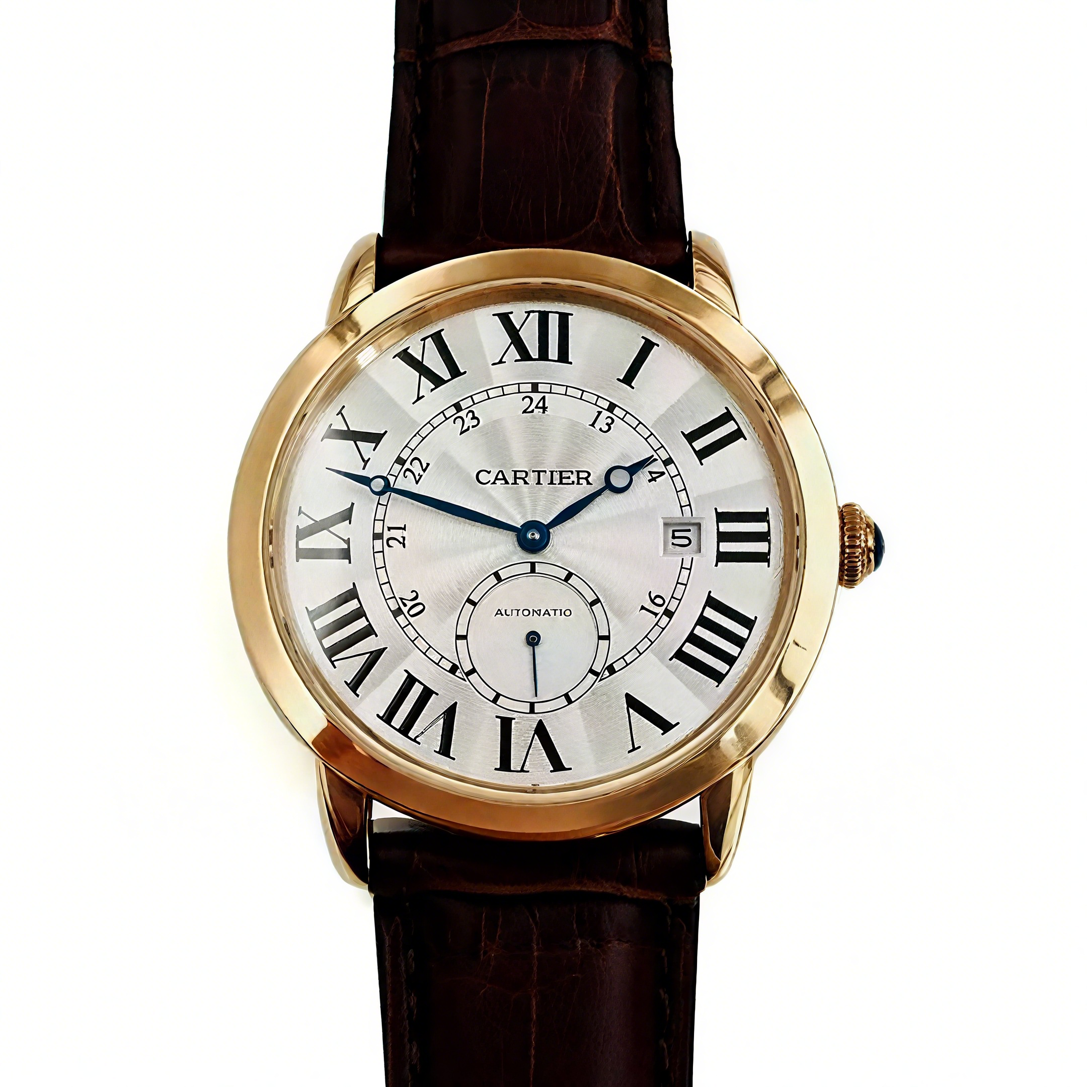 Cartier Ronde Louis de Cartier 41mm White Dial in Pink Gold-fasswatch