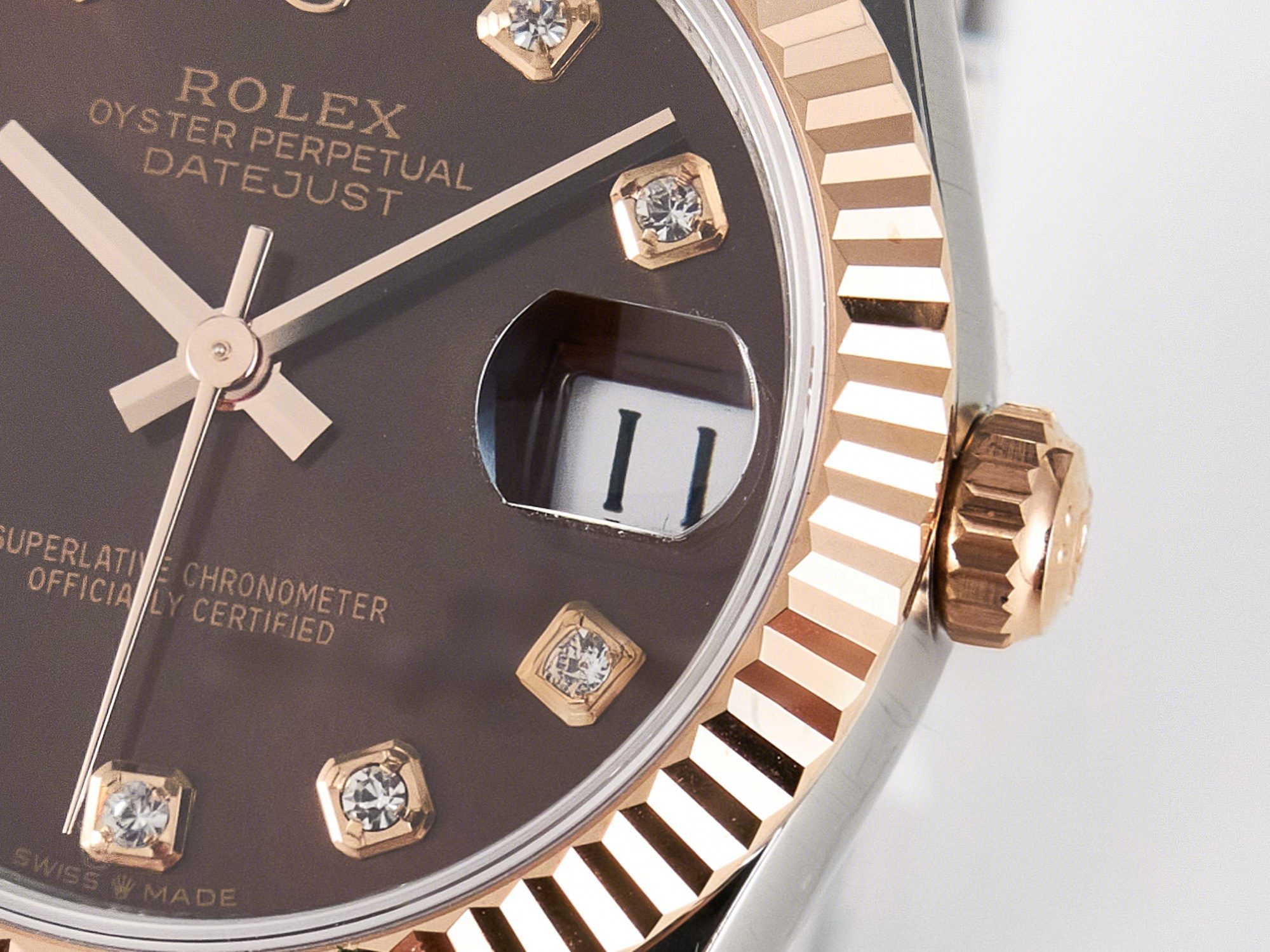 Rolex DateJust 31 278271 ARF 1:1 Best Edition 904L Steel Brown Diamonds Dial on SS/RG Jubilee Bracelet ETA 2688-fasswatch