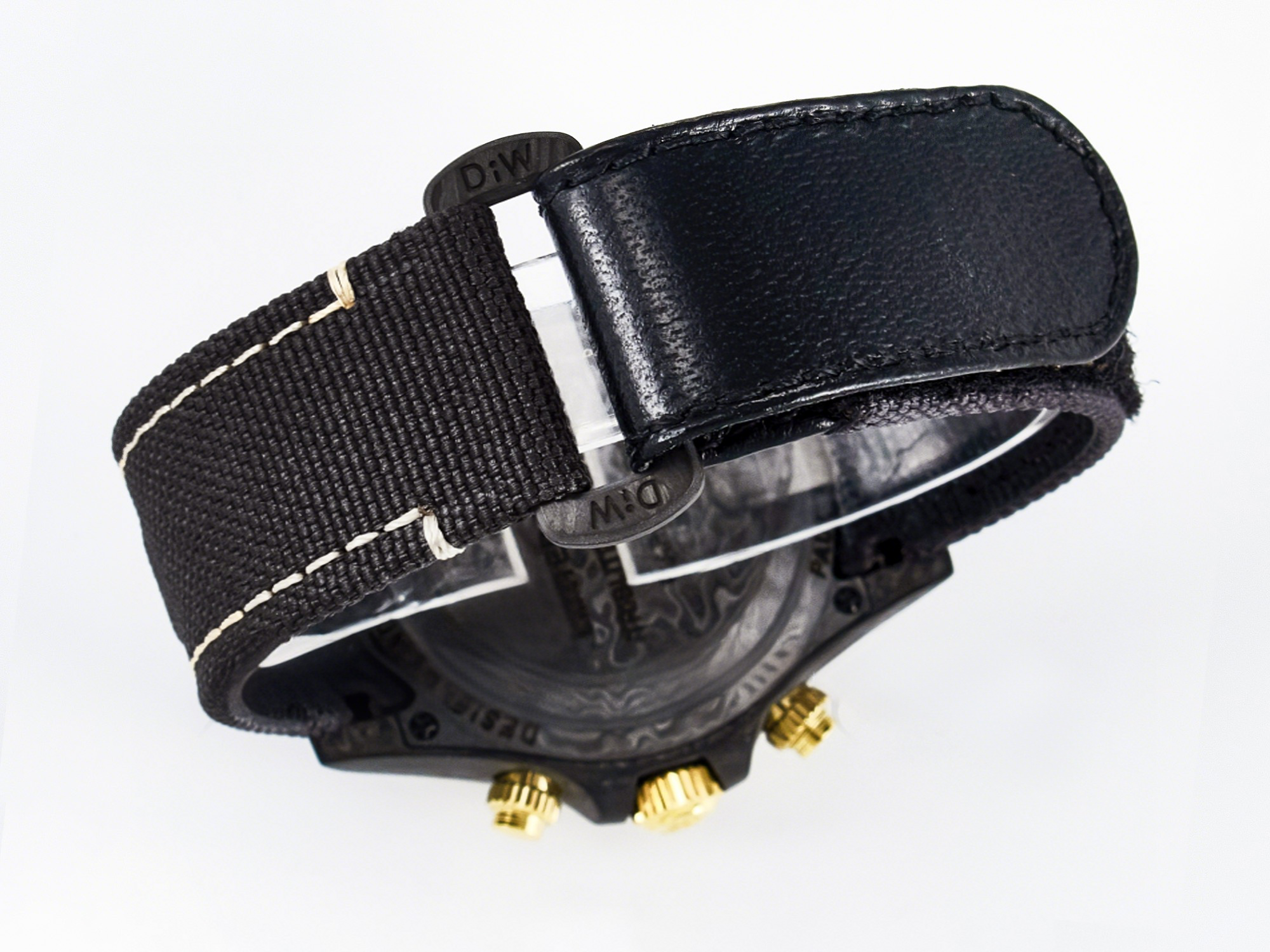 Rolex Daytona DIW Carbon Case DIWF Edition Carbon/Cream Dial on Black Nylon Strap A7750-fasswatch