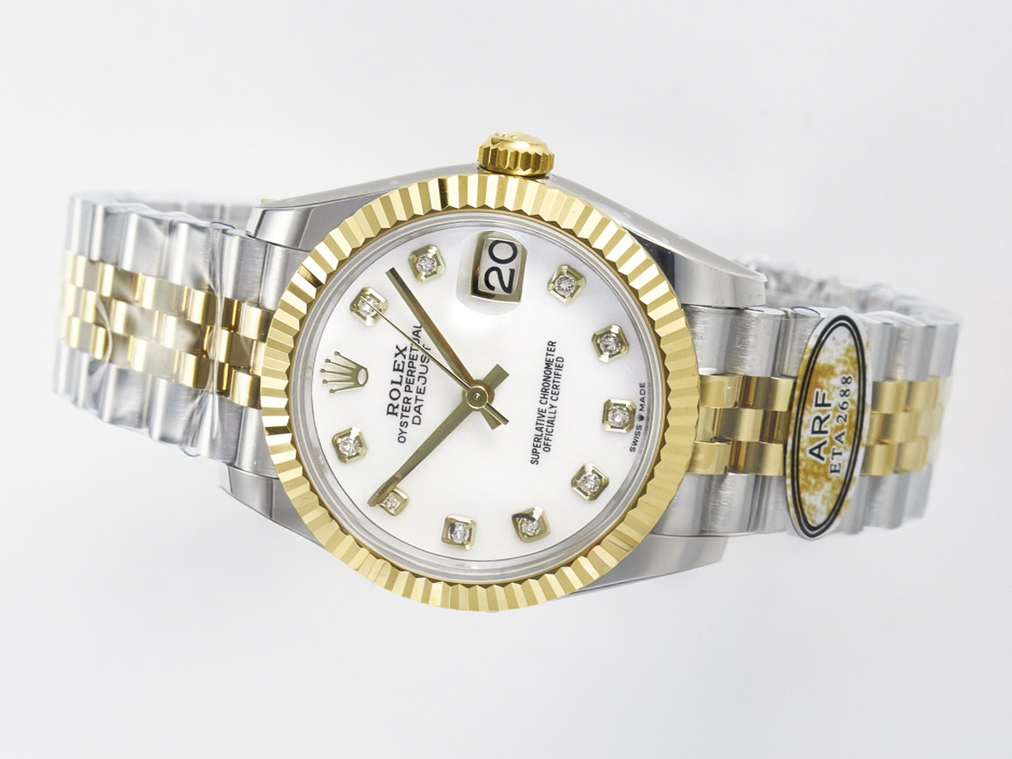 Rolex DateJust 31 278273 ARF 1:1 Best Edition 904L Steel White MOP Diamonds Dial on SS/YG Jubilee Bracelet ETA 2688-fasswatch