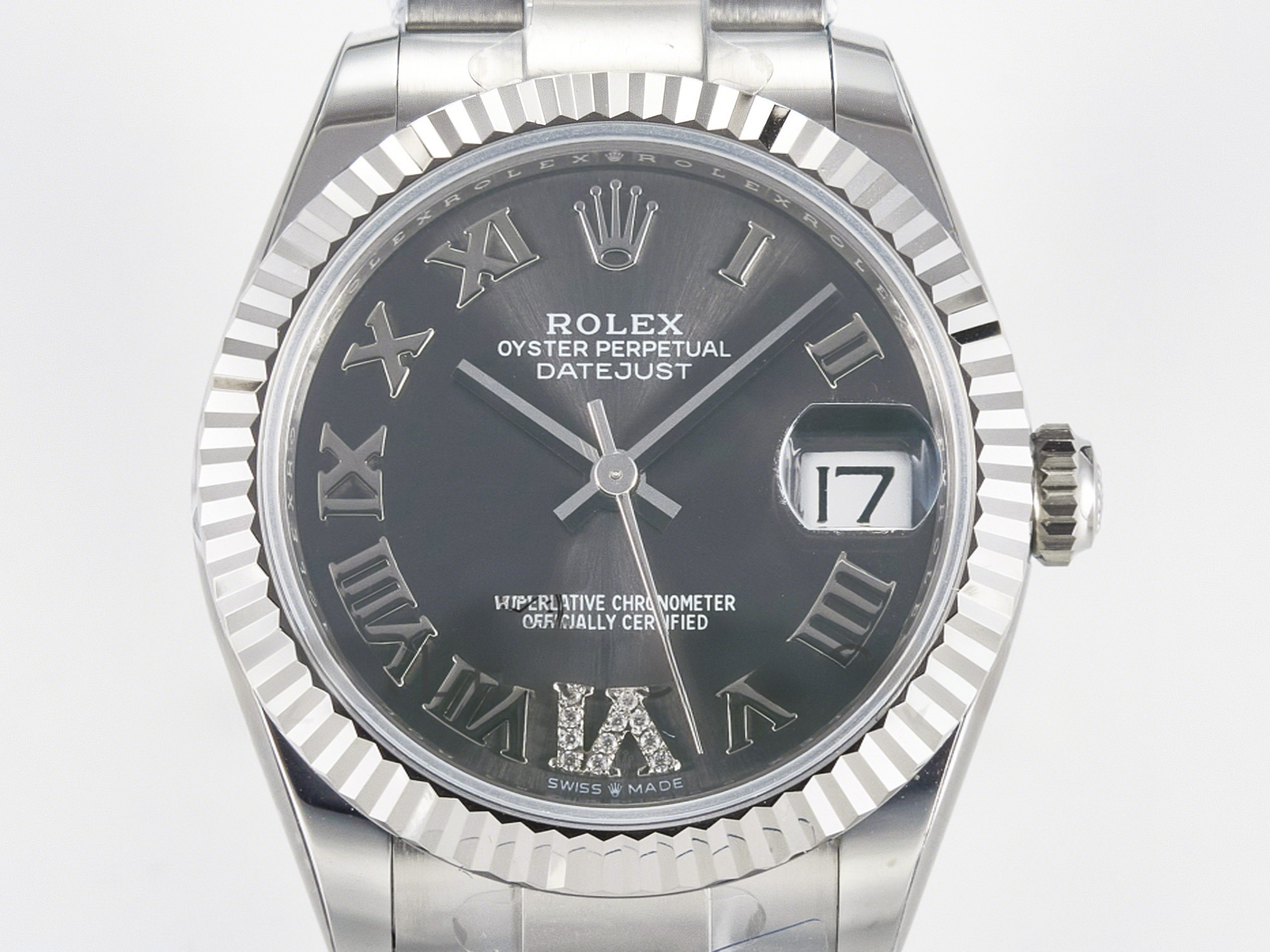 Rolex DateJust 31 278274 ARF 1:1 Best Edition 904L Steel Gray Roman Diamonds Dial on SS Oyster Bracelet ETA 2688-fasswatch