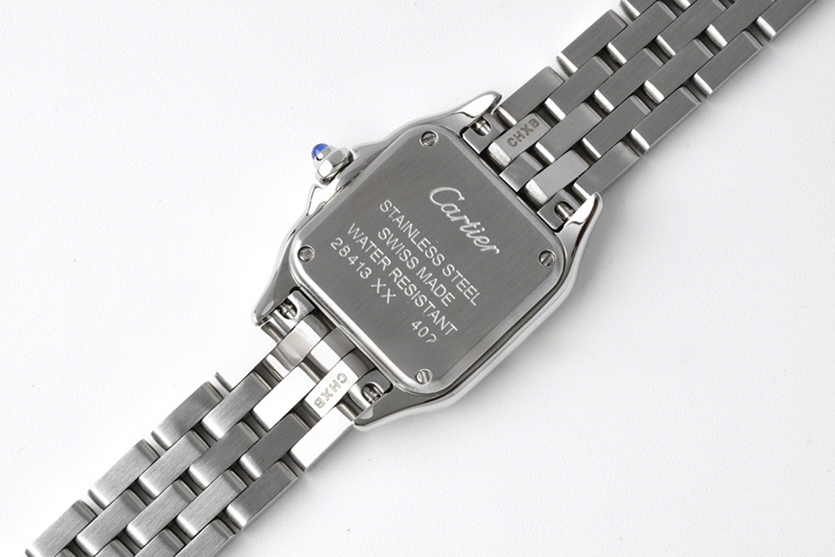 Cartier Panthère De Cartier 22mm White Dial in Steel with Diamond Bezel-fasswatch