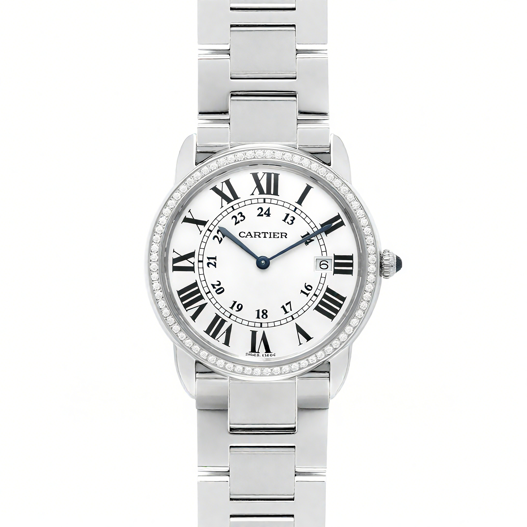 Cartier Ronde Louis Cartier Watch 36mm White Dial in Steel on Bracelet-fasswatch